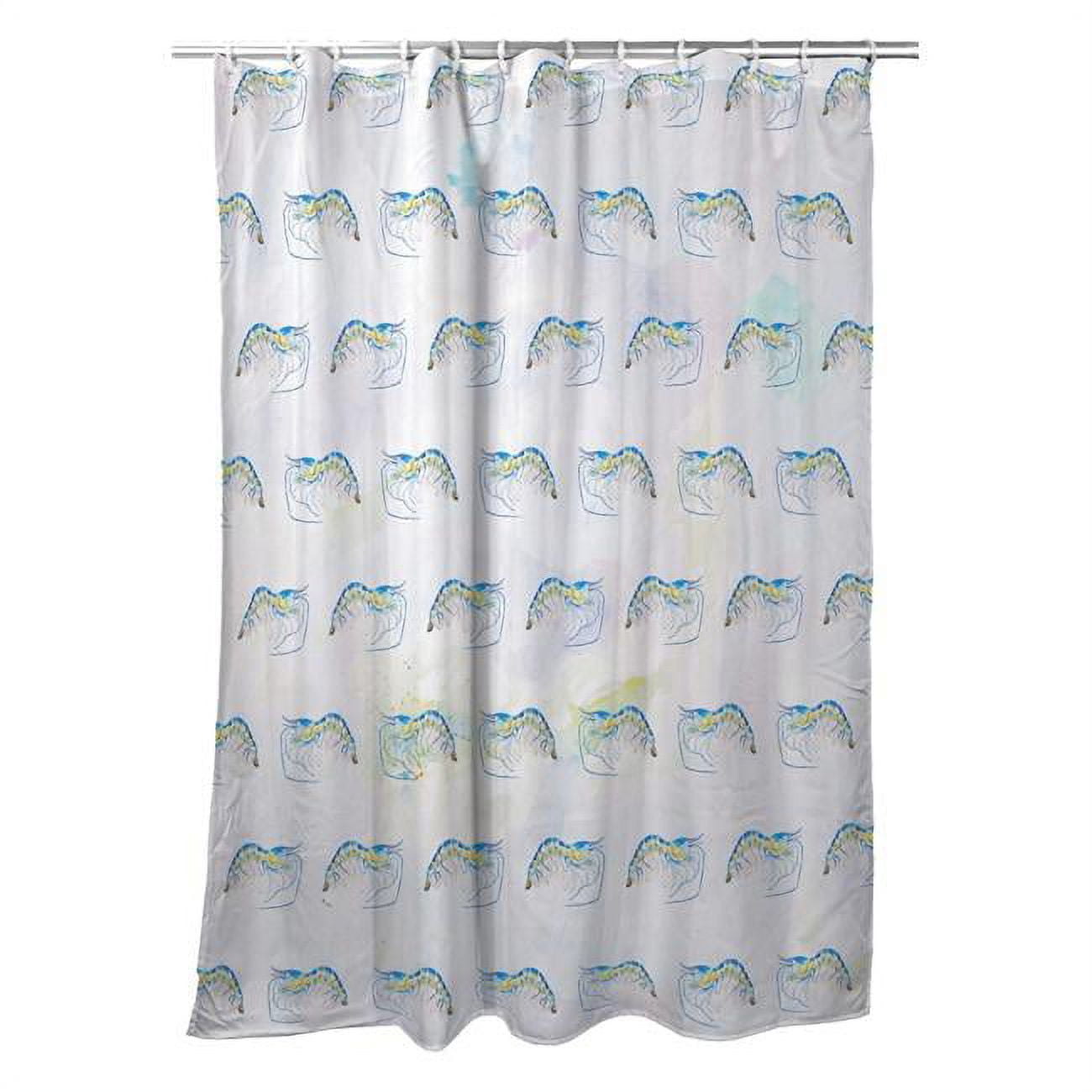 Blue Shrimp Tiled Shower Curtain