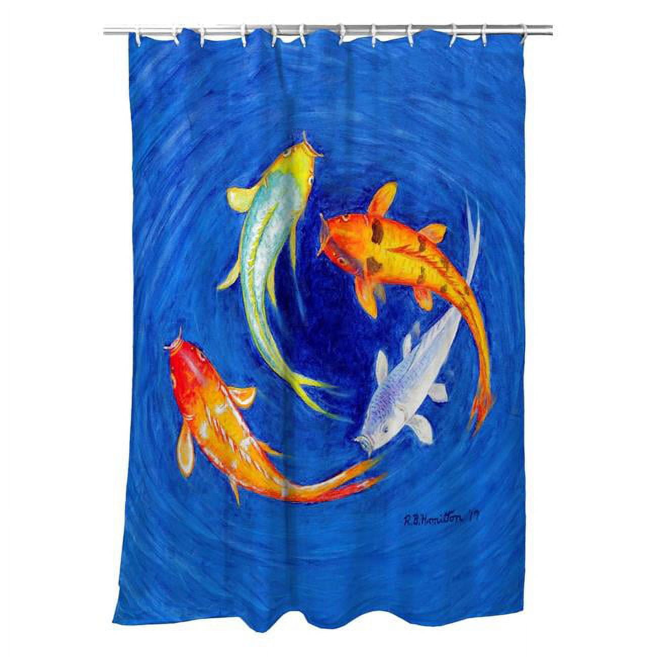 Picture of Betsy Drake SH857 Swirling Koi Shower Curtain