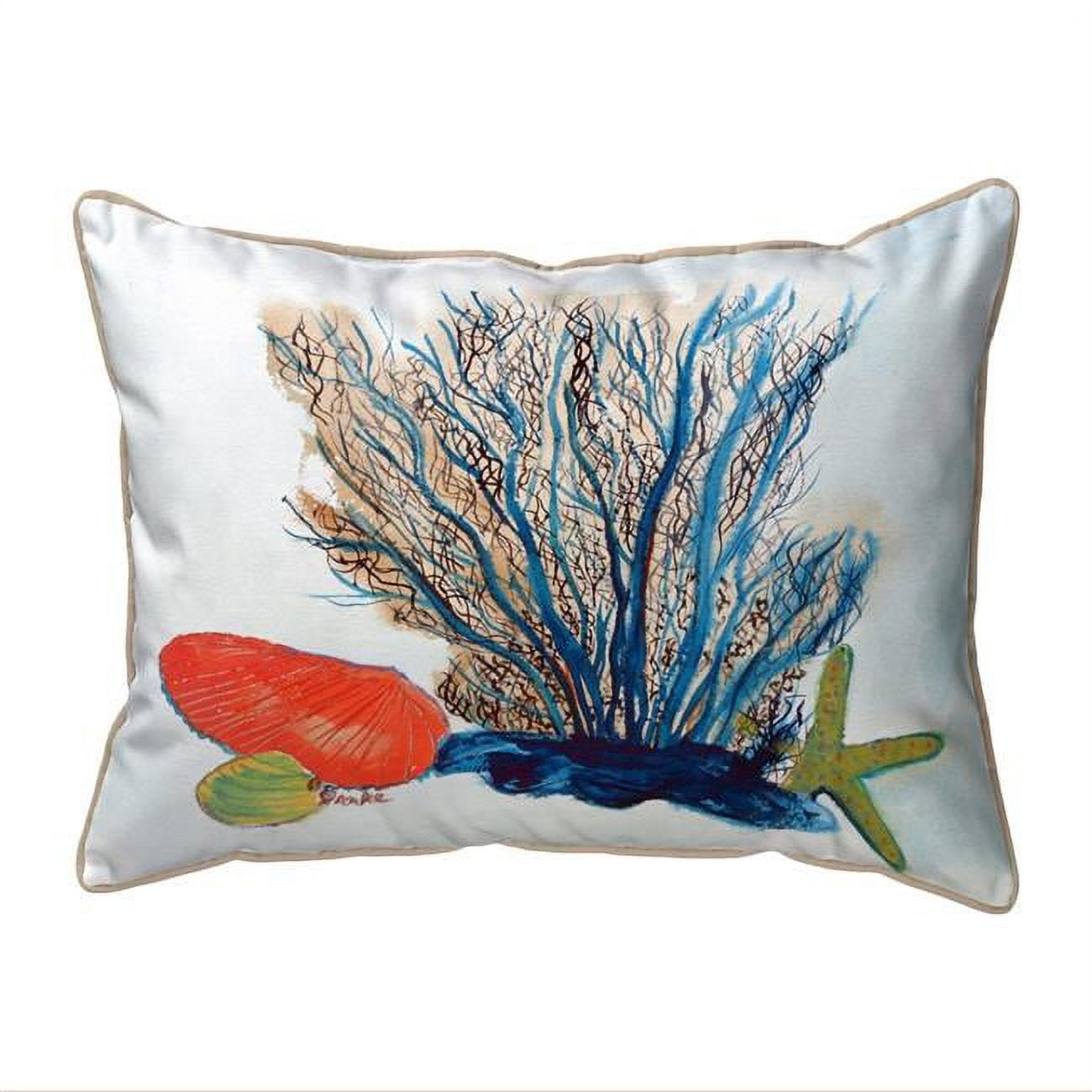 11 x 14 in. Coral & Shells Small Corded Indoor & Outdoor Pillow