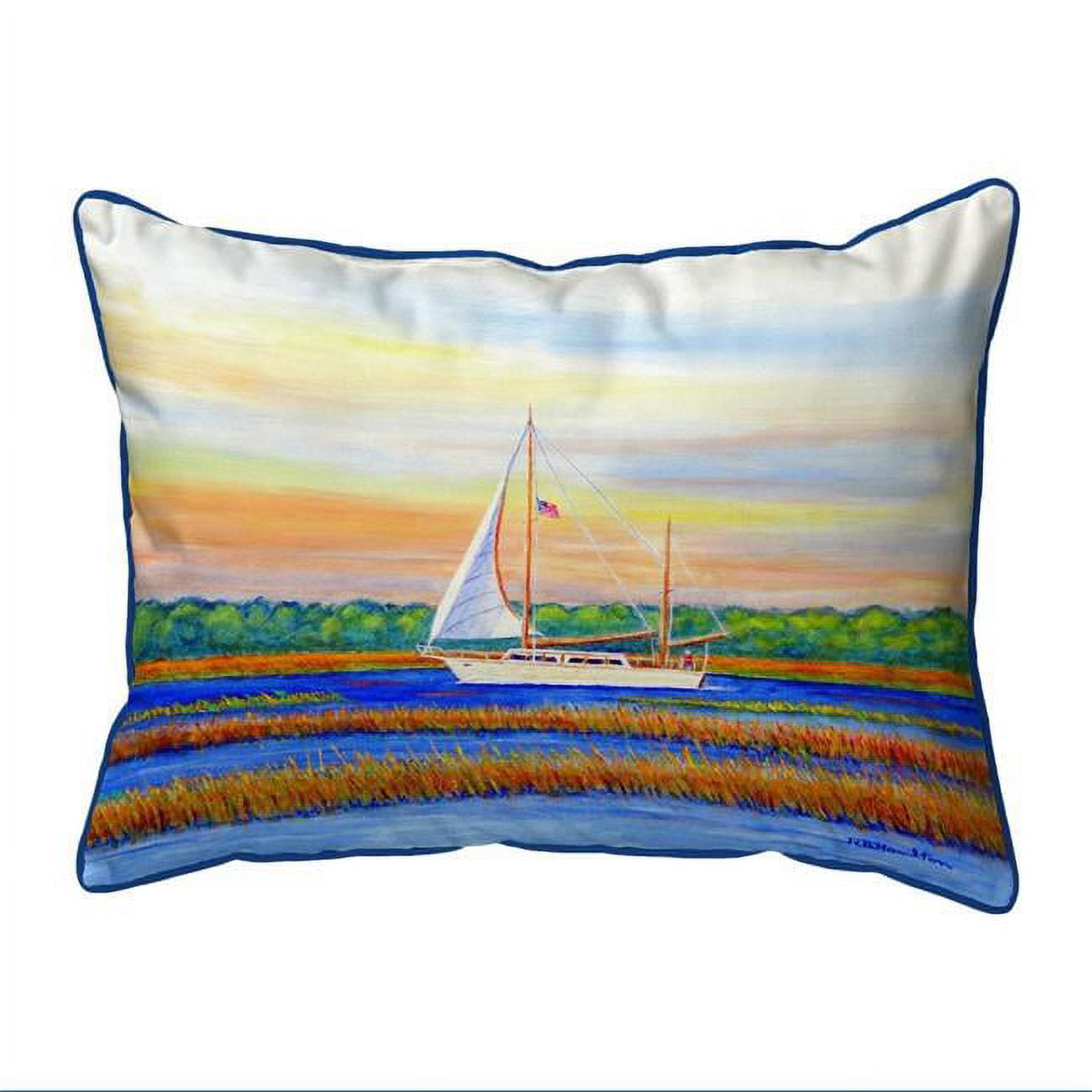 11 x 14 in. Marsh Sailing Small Corded Indoor & Outdoor Pillow