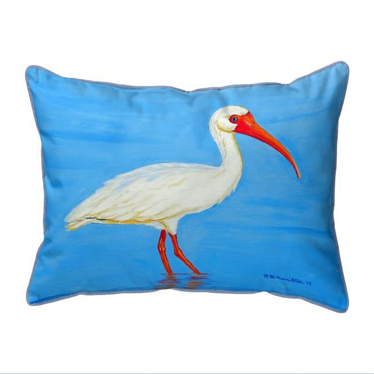 11 x 14 in. Posing White Ibis Small Corded Indoor & Outdoor Pillow