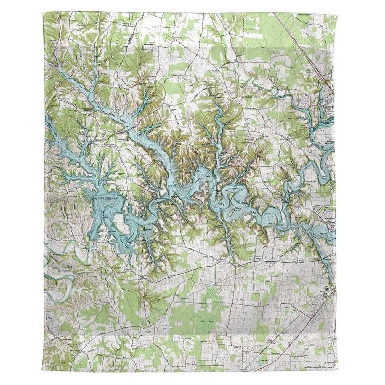 24 x 30 in. Tims Ford Lake, TN Nautical Map Wall Hanging