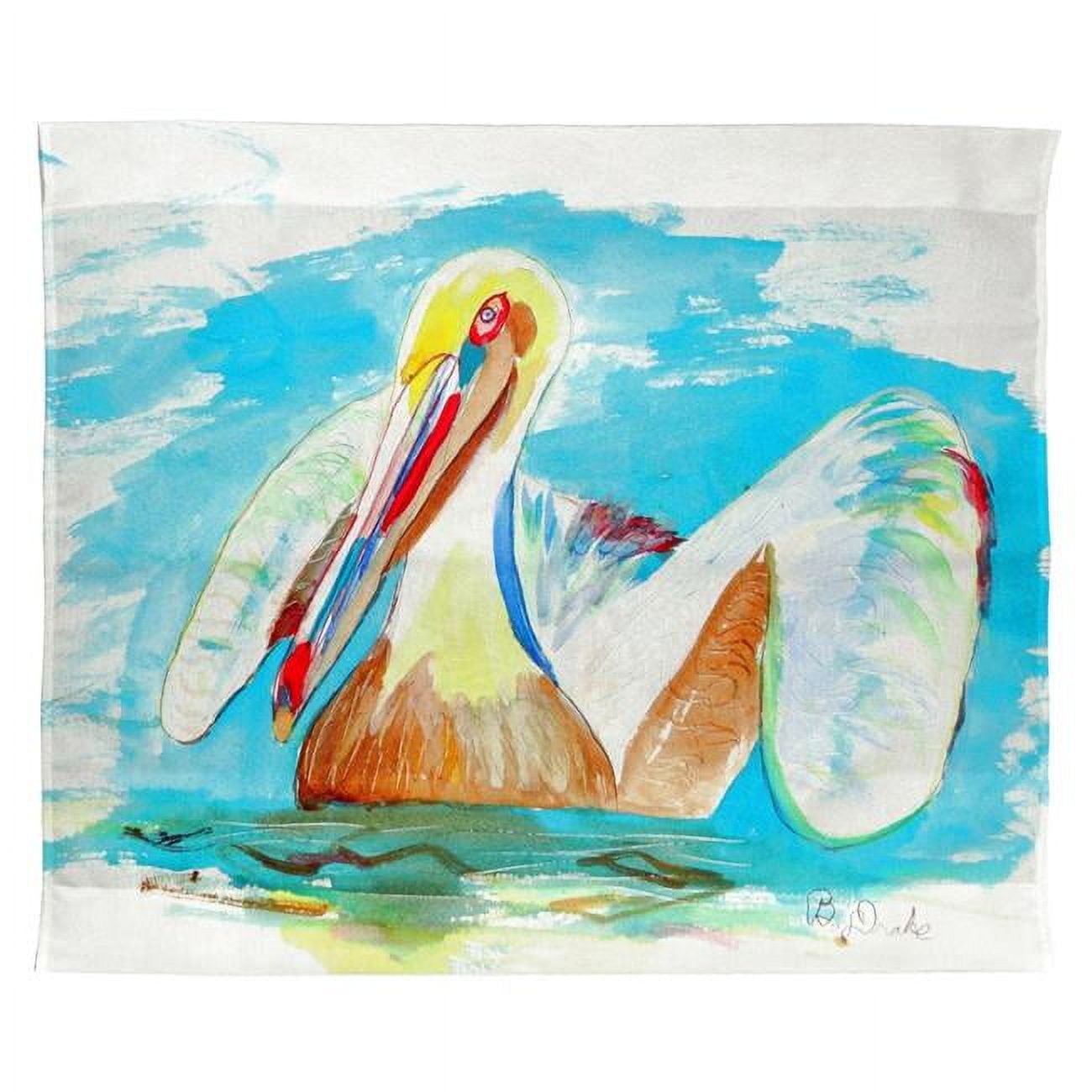 24 x 30 in. Pelican in Teal Wall Hanging