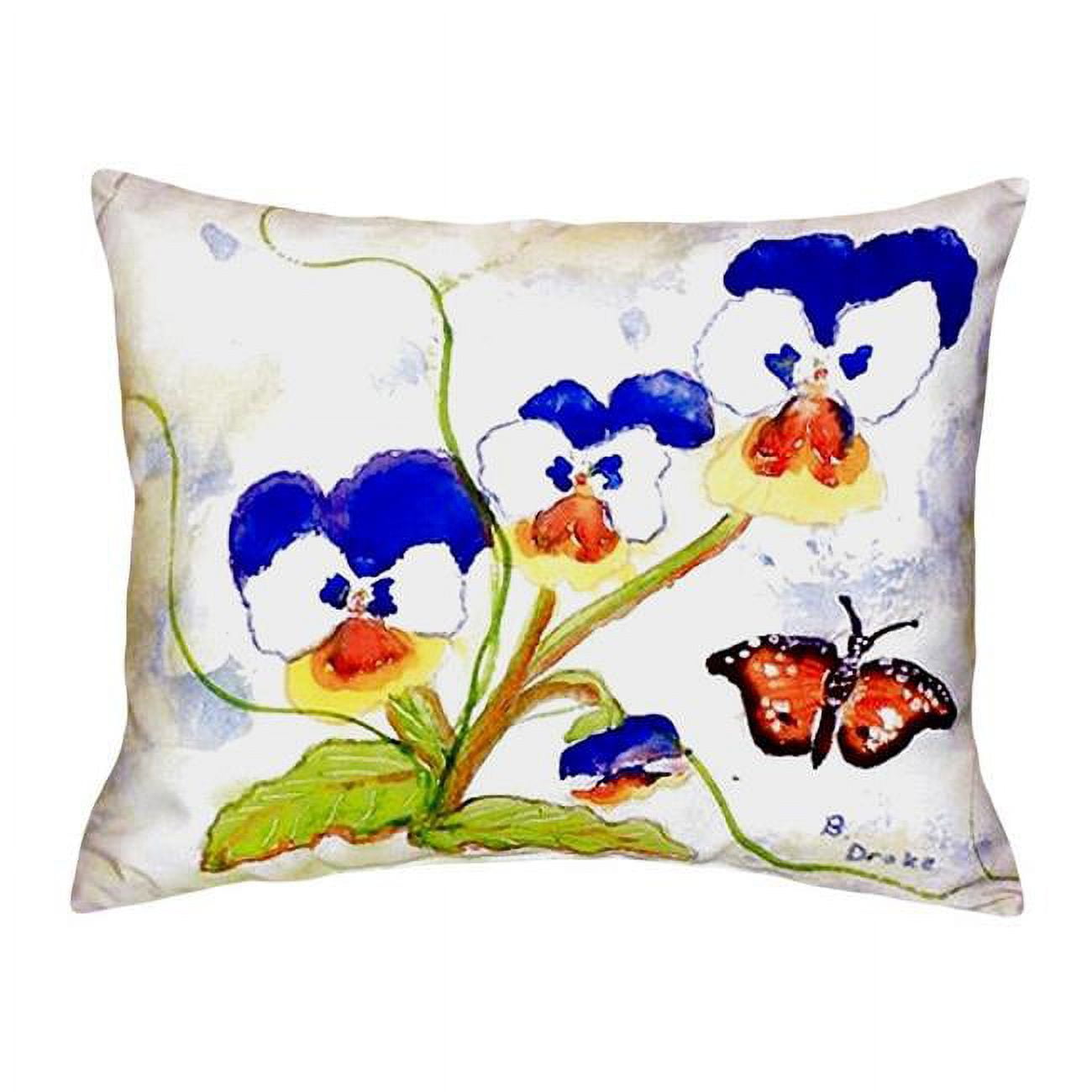 16 x 20 in. Pansies No Cord Pillow