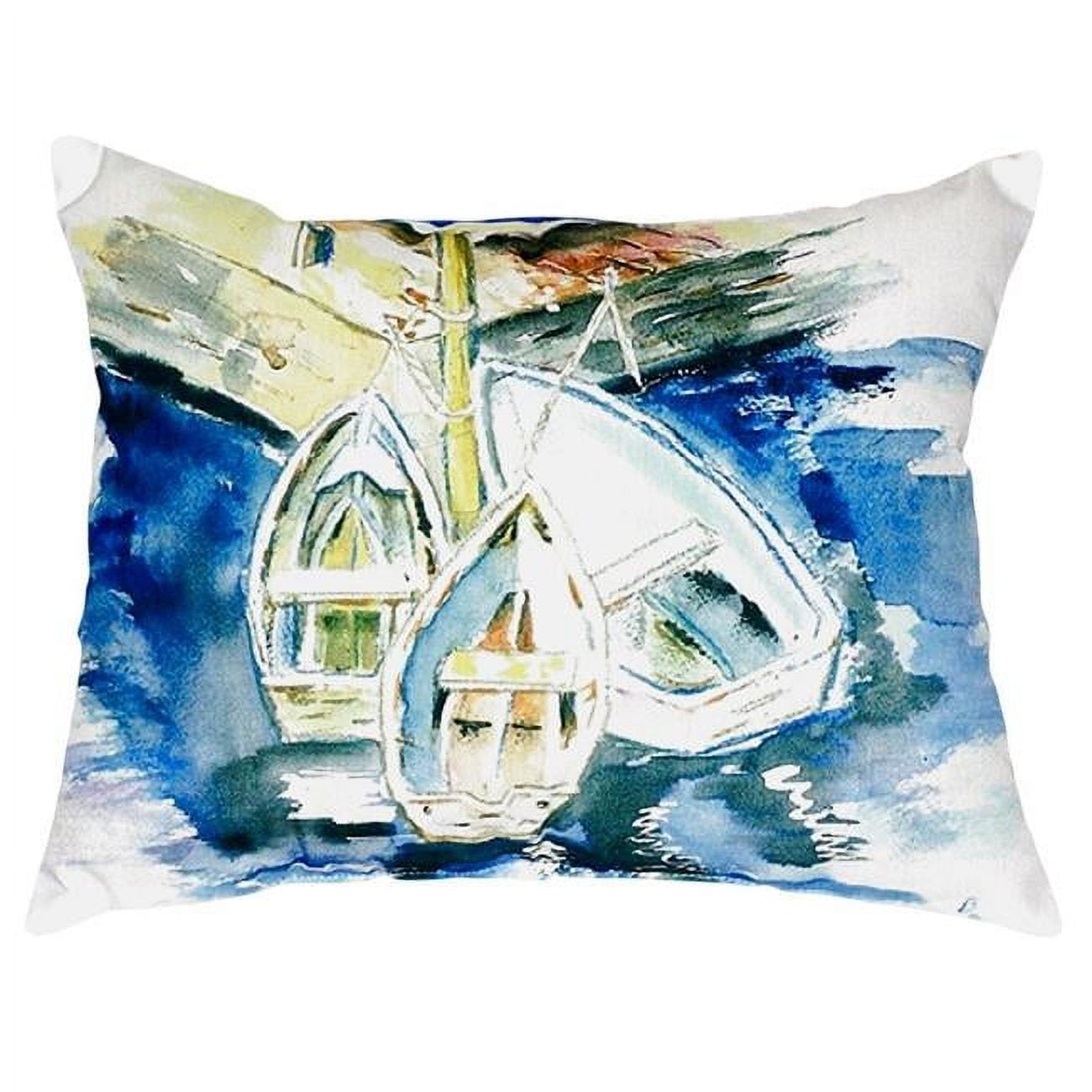 16 x 20 in. Three Row Boats No Cord Pillow