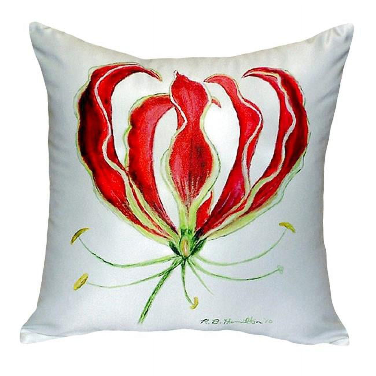 18 x 18 in. Red Lily No Cord Pillow