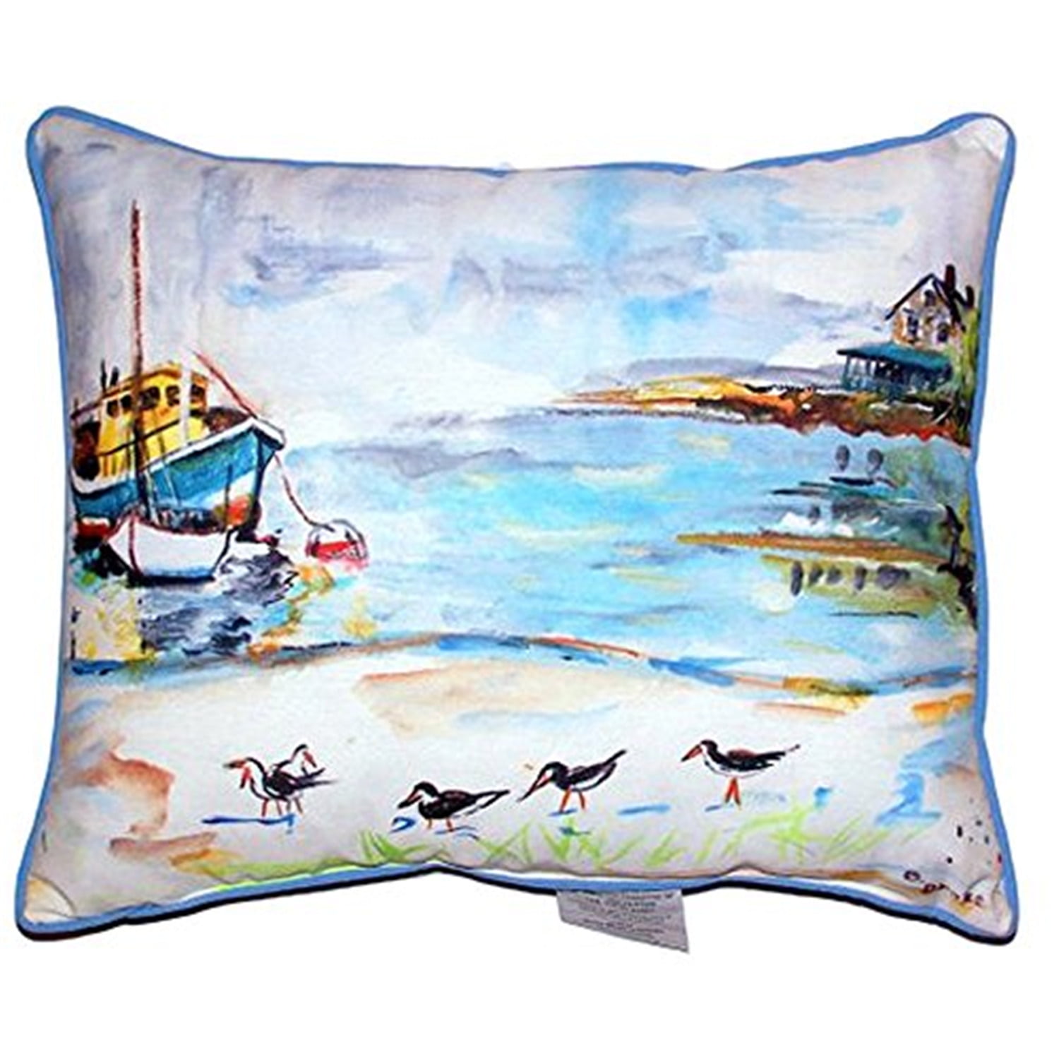 20 x 24 in. Boat & Sandpipers Extra Large Zippered Pillow