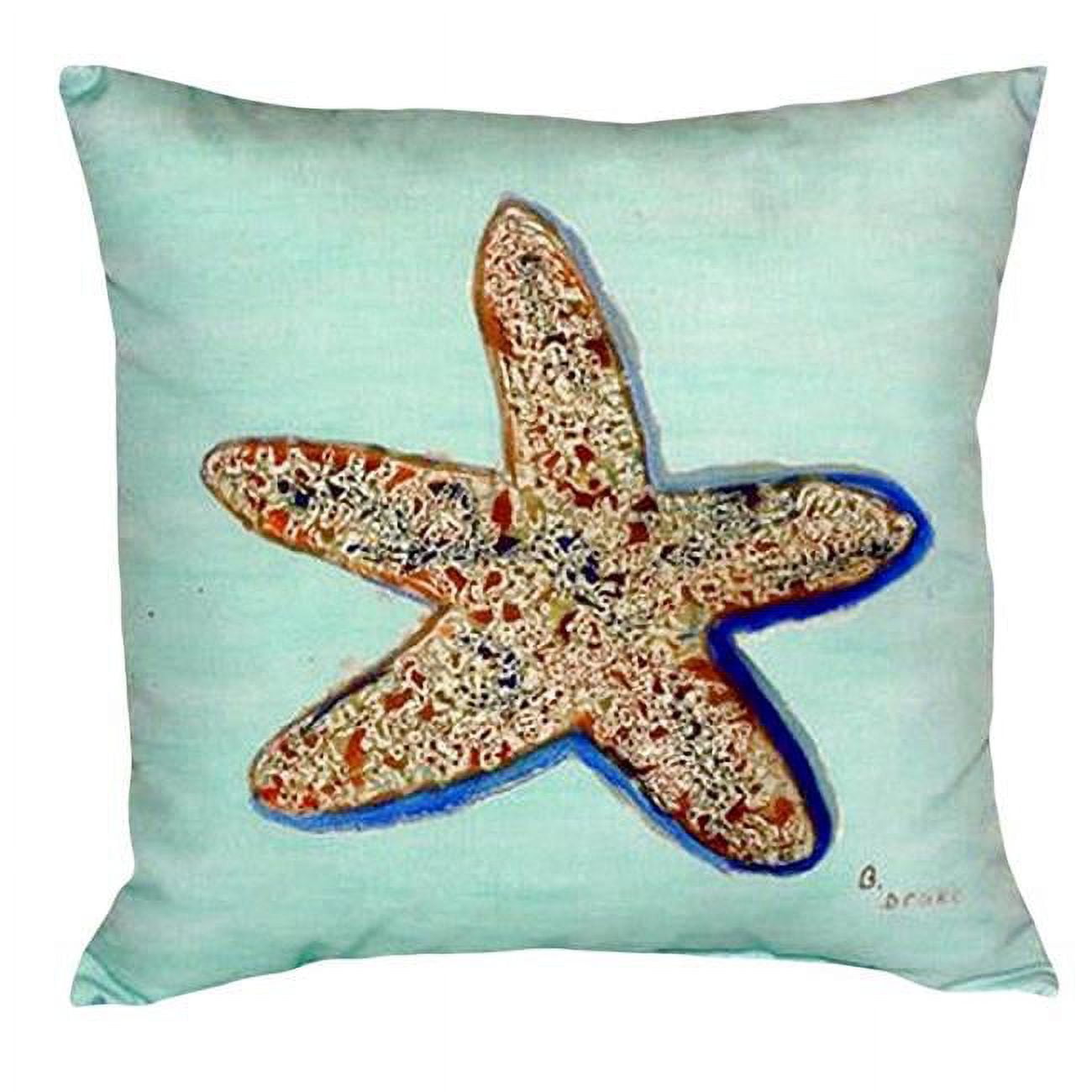 18 x 18 in. Starfish Teal No Cord Pillow