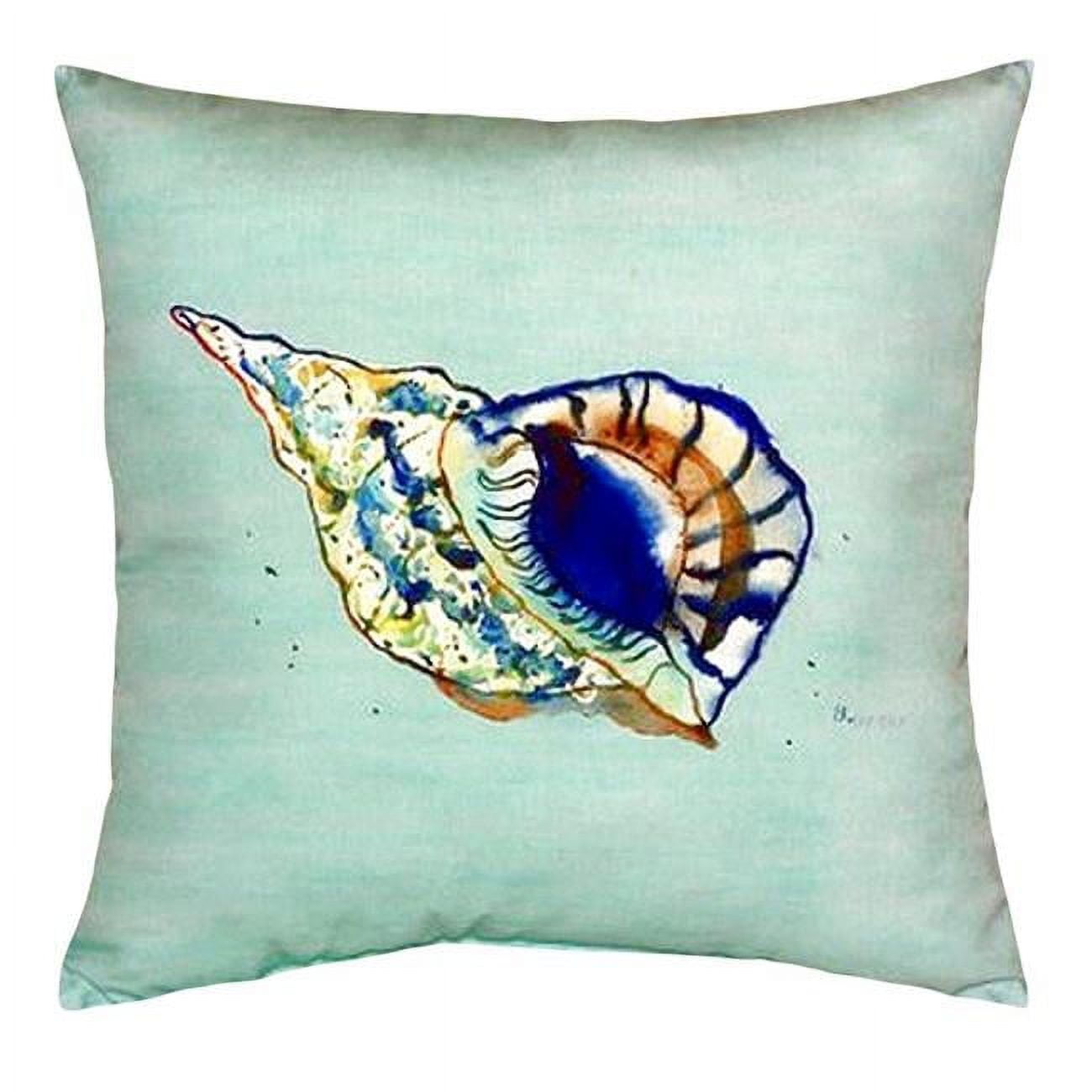 18 x 18 in. Betsys Shell Teal No Cord Pillow