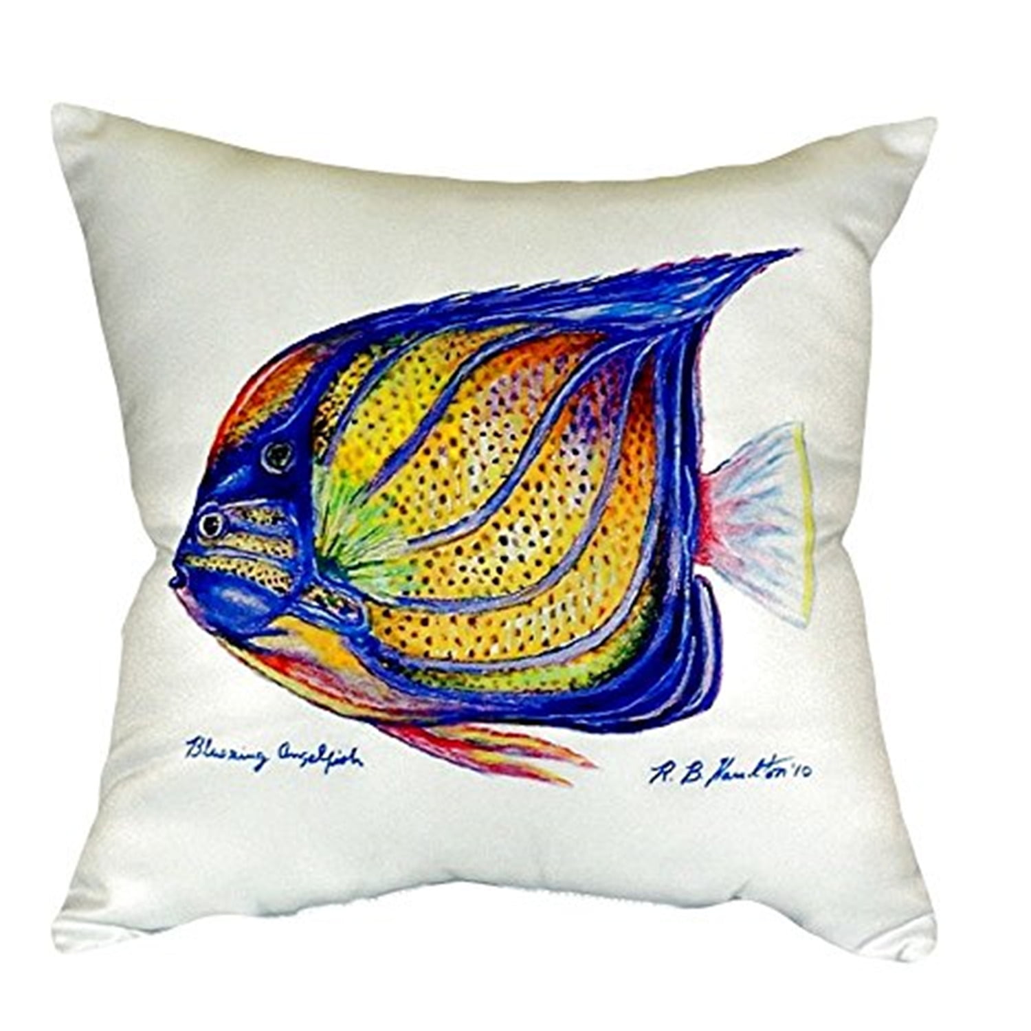 18 x 18 in. Blue Ring Angelfish No Cord Pillow