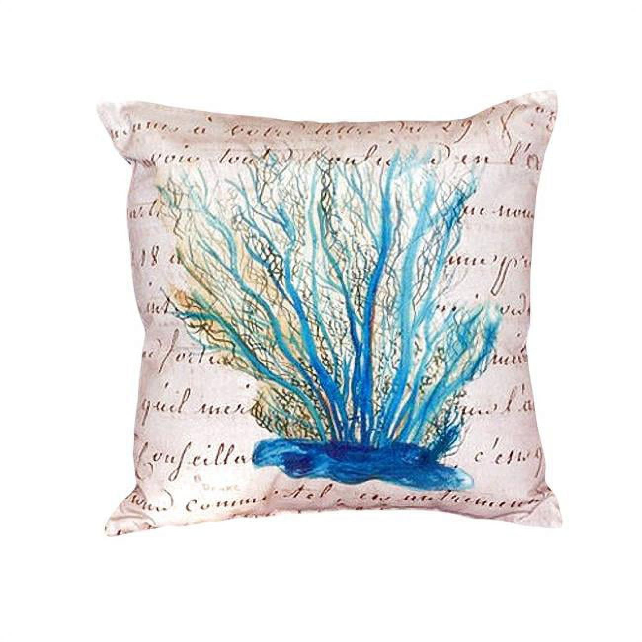 18 x 18 in. Blue Coral Beige No Cord Pillow