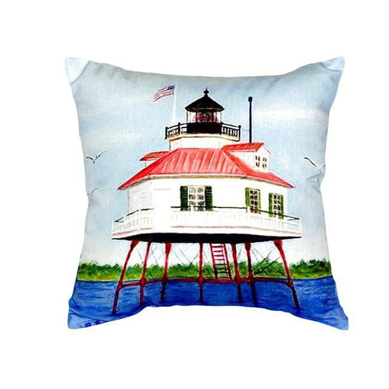 NC742 18 x 18 in. Drum Point Lighthouse No Cord Pillow