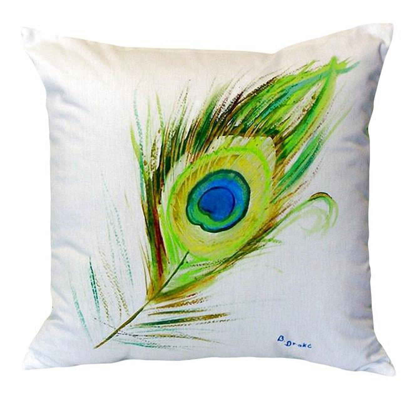 18 x 18 in. Peacock Feather No Cord Pillow
