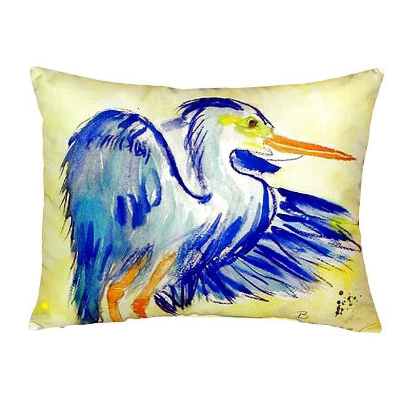 16 x 20 in. Teal Blue Heron No Cord Pillow