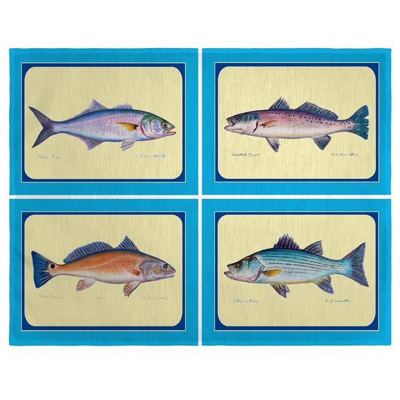 Picture of Betsy Drake PM007 Assorted Fish Place Mat - Set of 4
