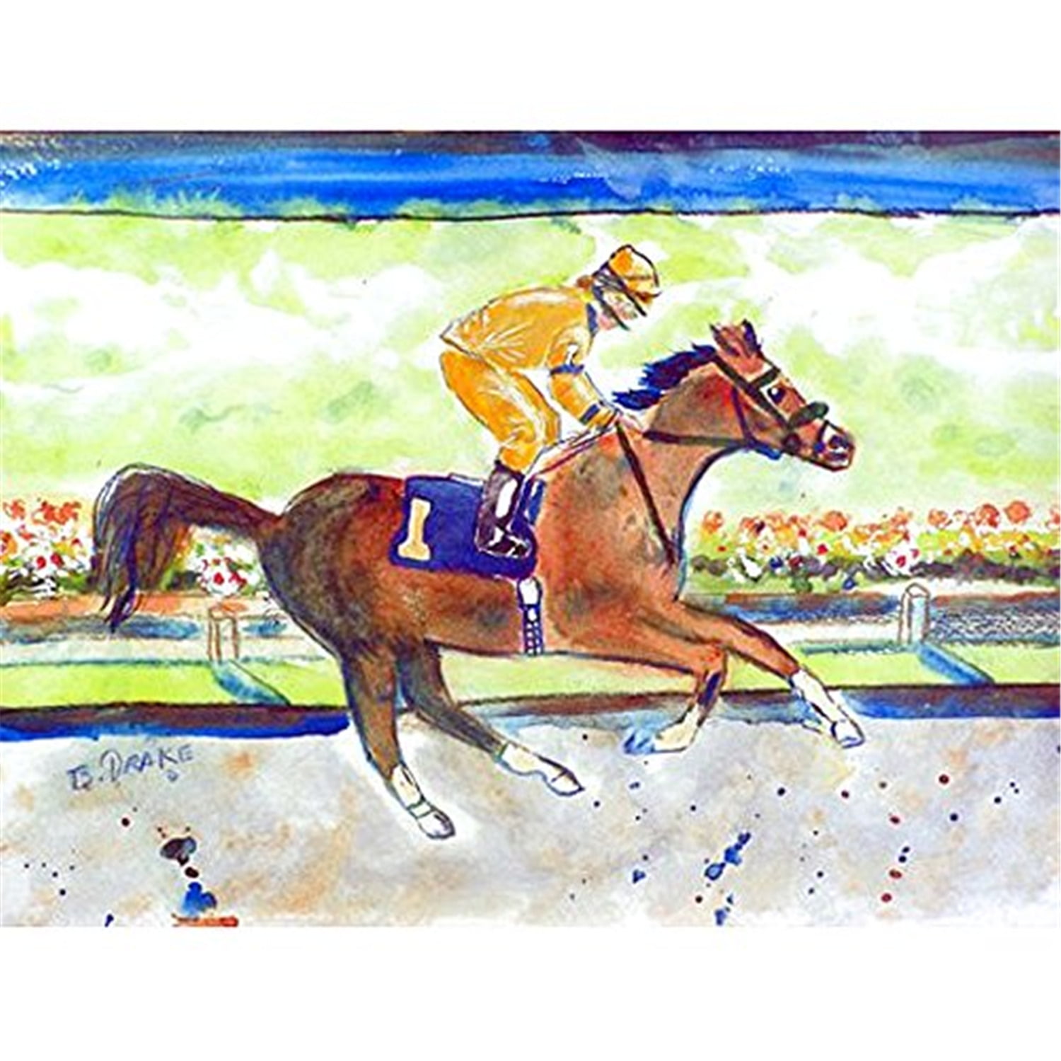 Picture of Betsy Drake PM055B Racing Horse Gold Place Mat - Set of 4
