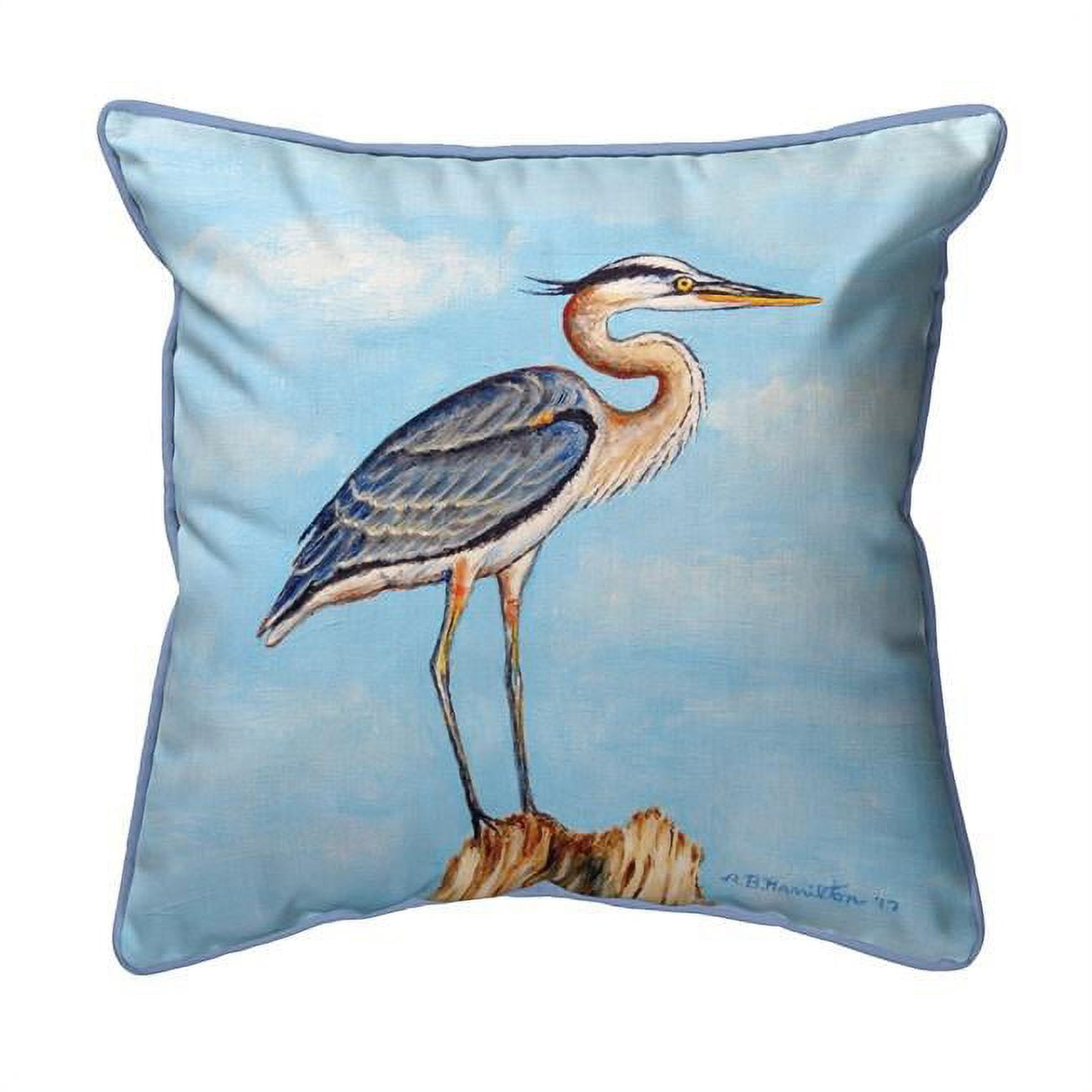 22 x 22 in. Blue Heron on Stump Extra Large Pillow
