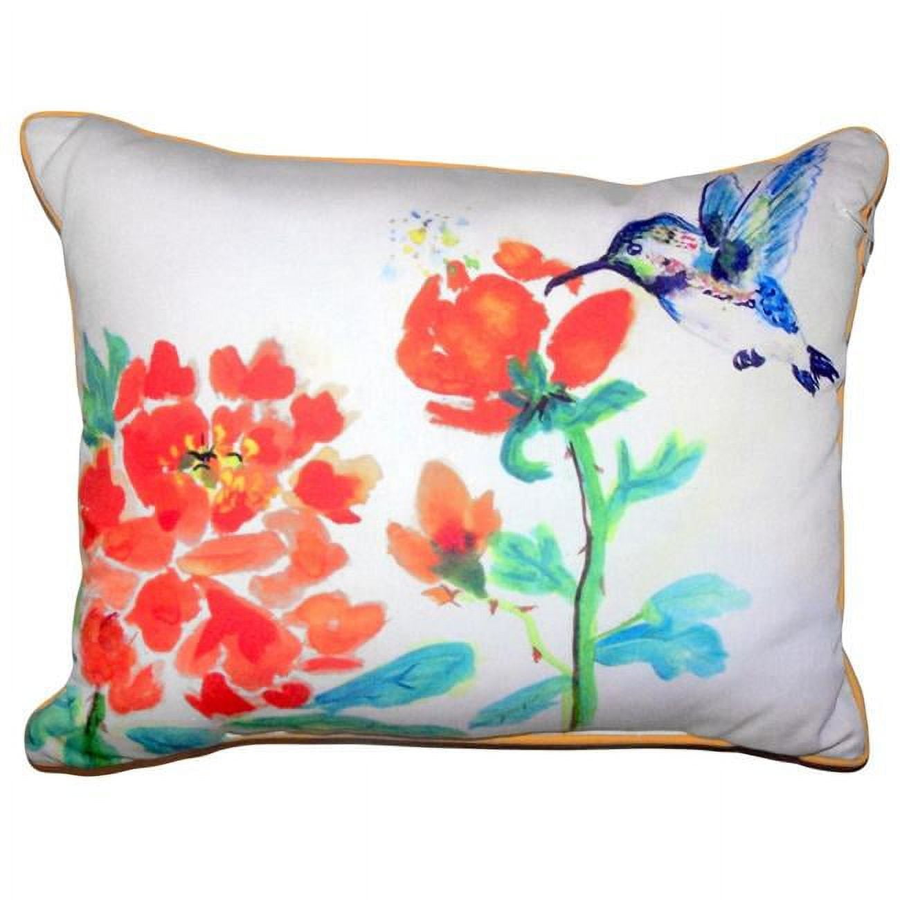 20 x 24 in. Hummingbird & Red Flower Extra Large Pillow