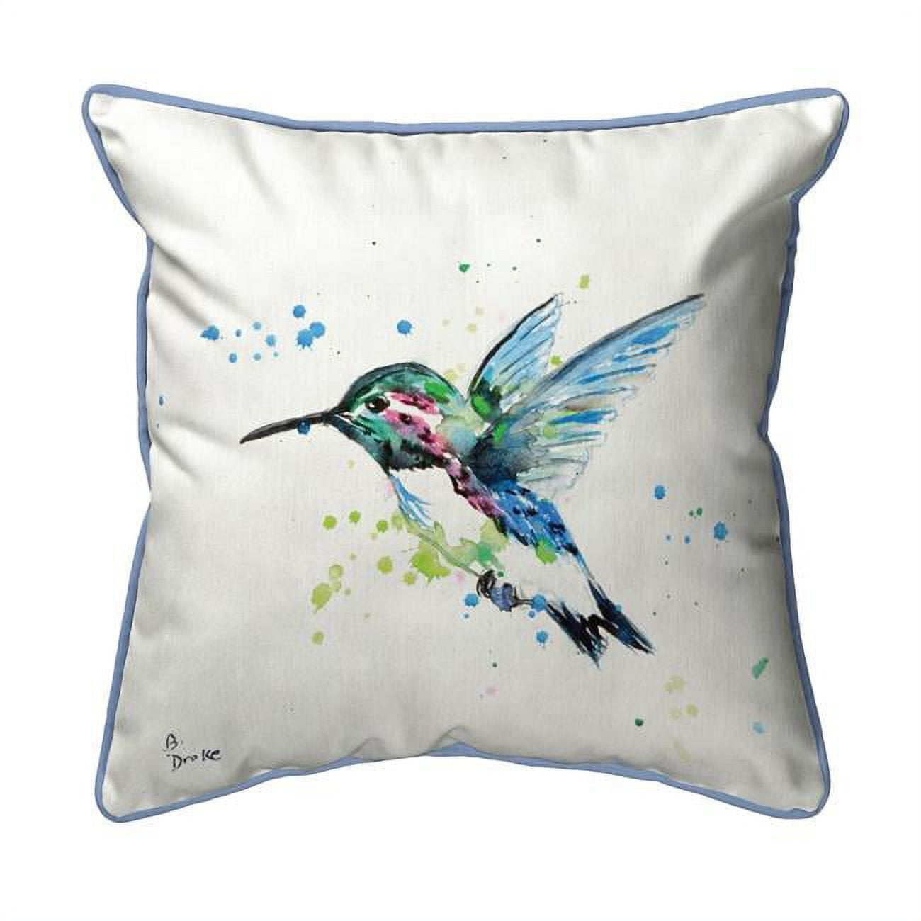 22 x 22 in. Green Hummingbird Extra Large Pillow