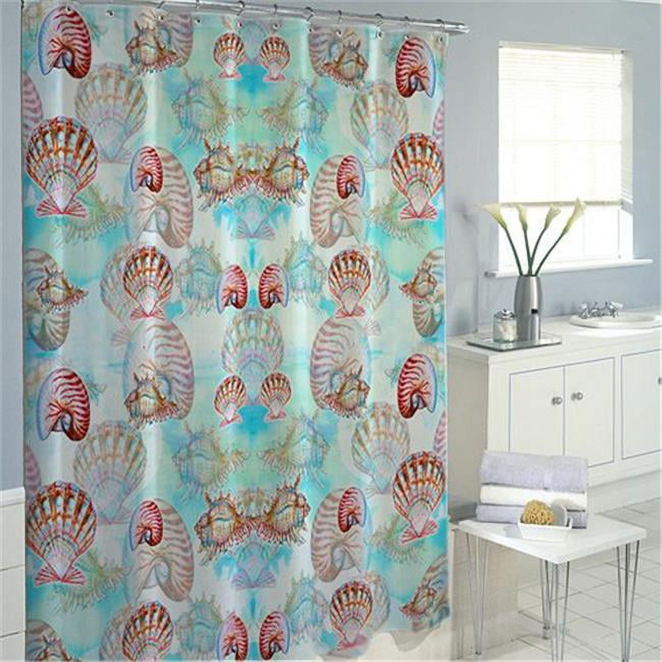 Picture of Betsy Drake SH094 Multi Shells Shower Curtain