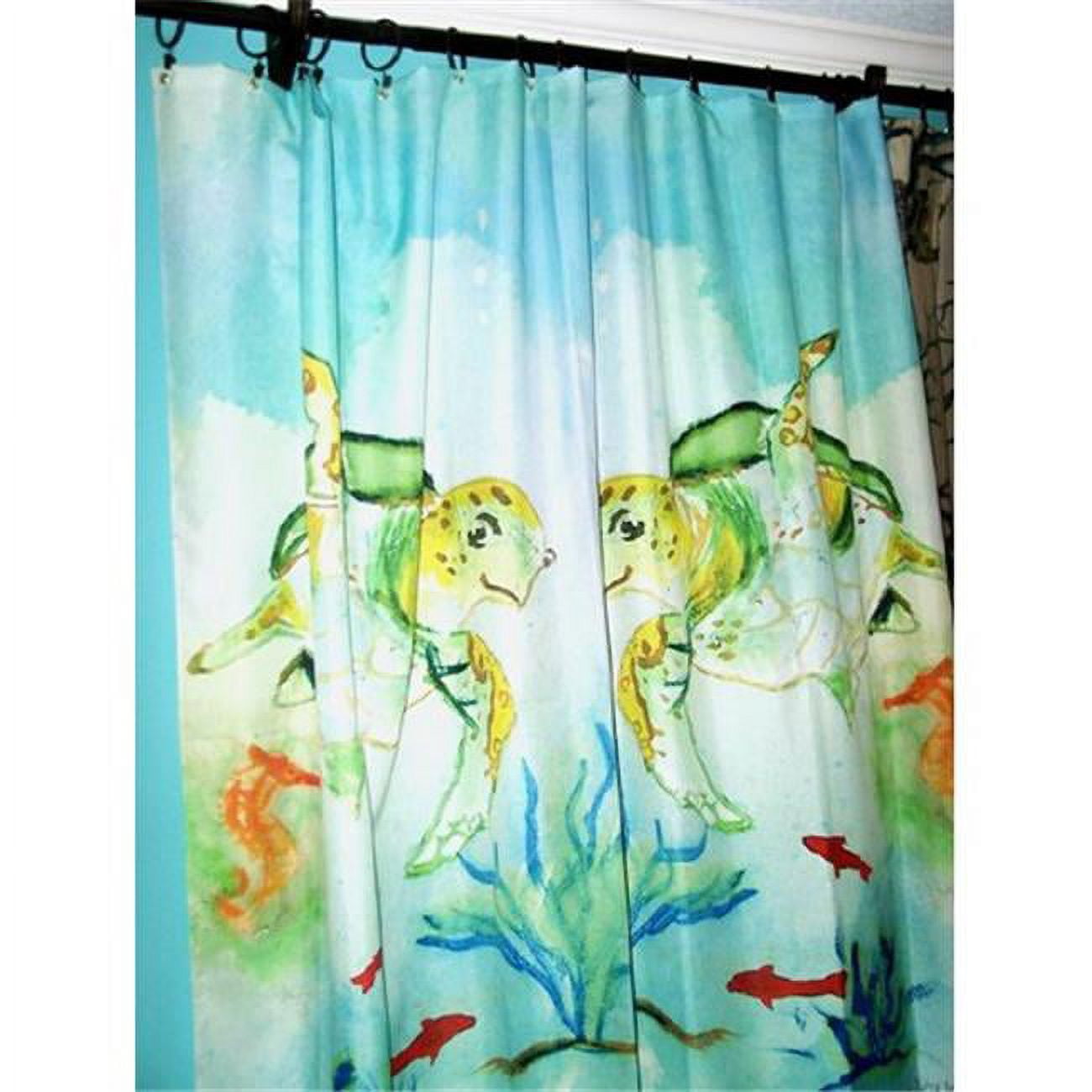 Picture of Betsy Drake SH098 Betsys Sea Turtle Shower Curtain