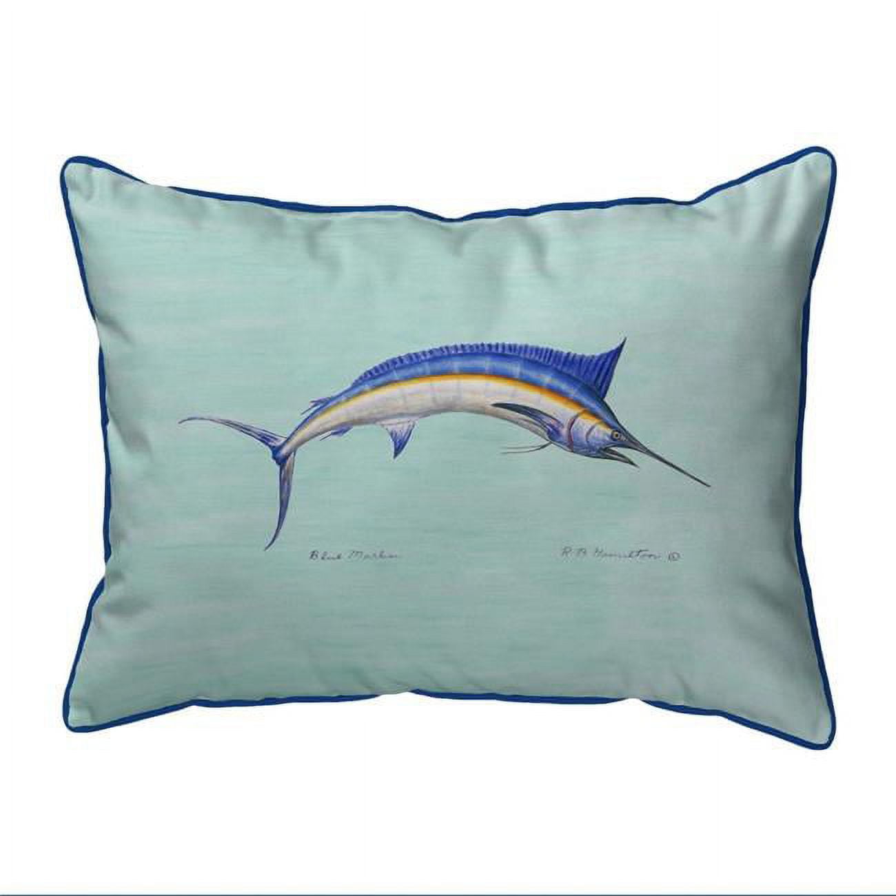 11 x 14 in. Blue Marlin Teal Small Indoor & Outdoor Pillow