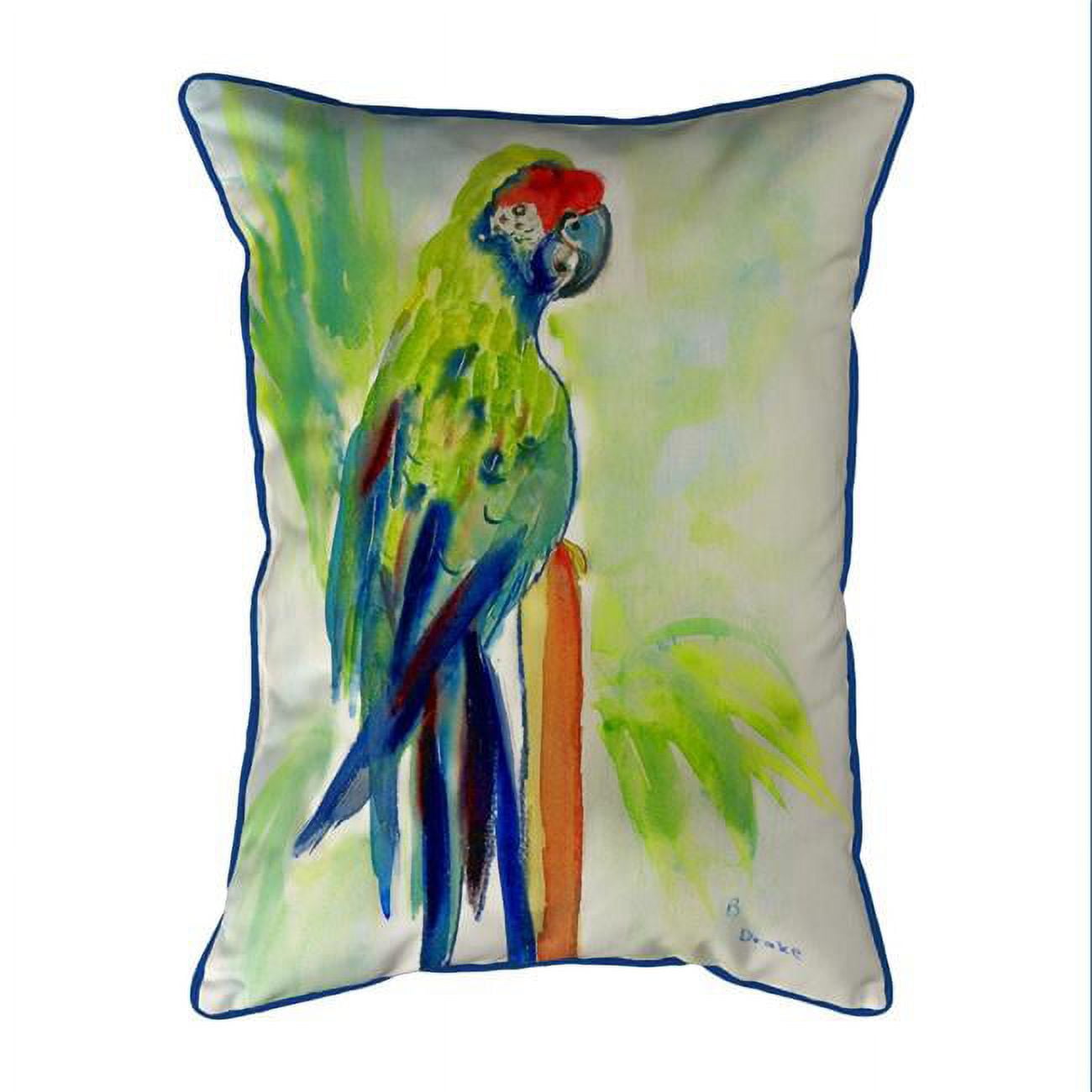 11 x 14 in. Green Parrot Small Indoor & Outdoor Pillow