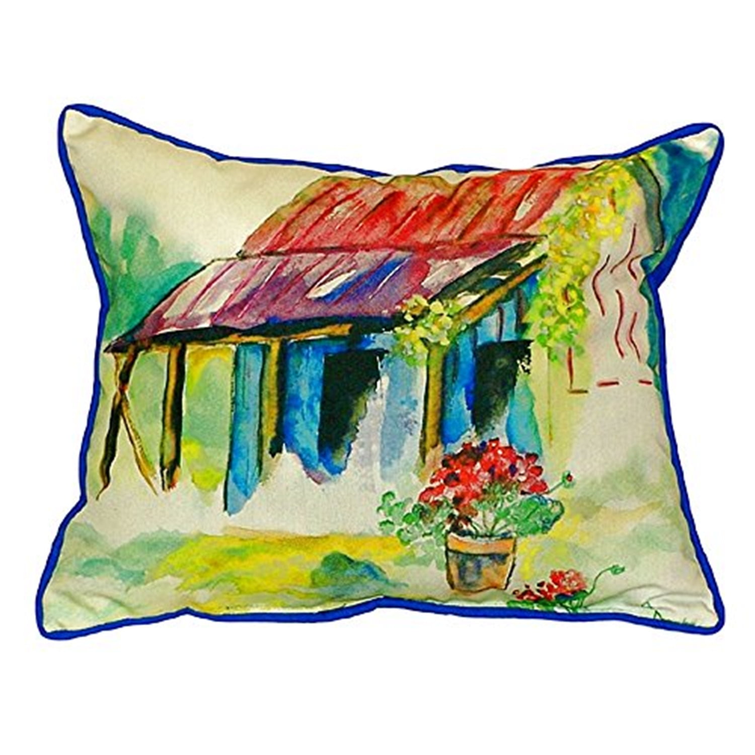 11 x 14 in. Barn & Geranium Small Indoor & Outdoor Pillow