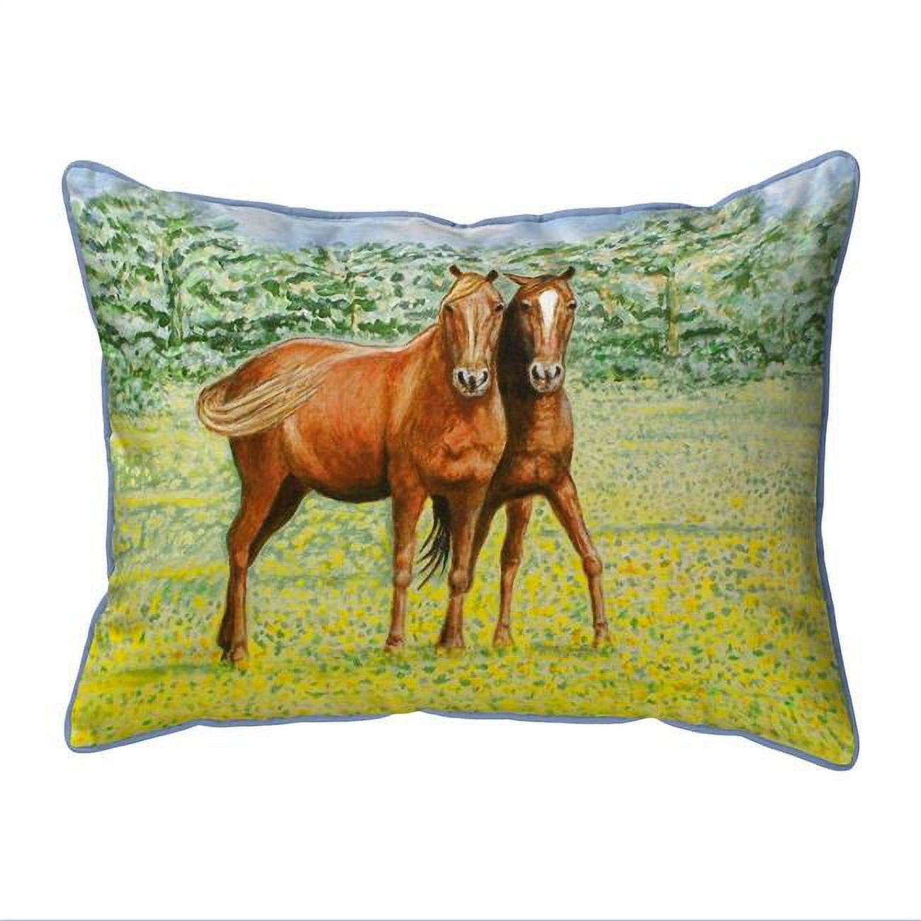 11 x 14 in. Two Horses Small Indoor & Outdoor Pillow