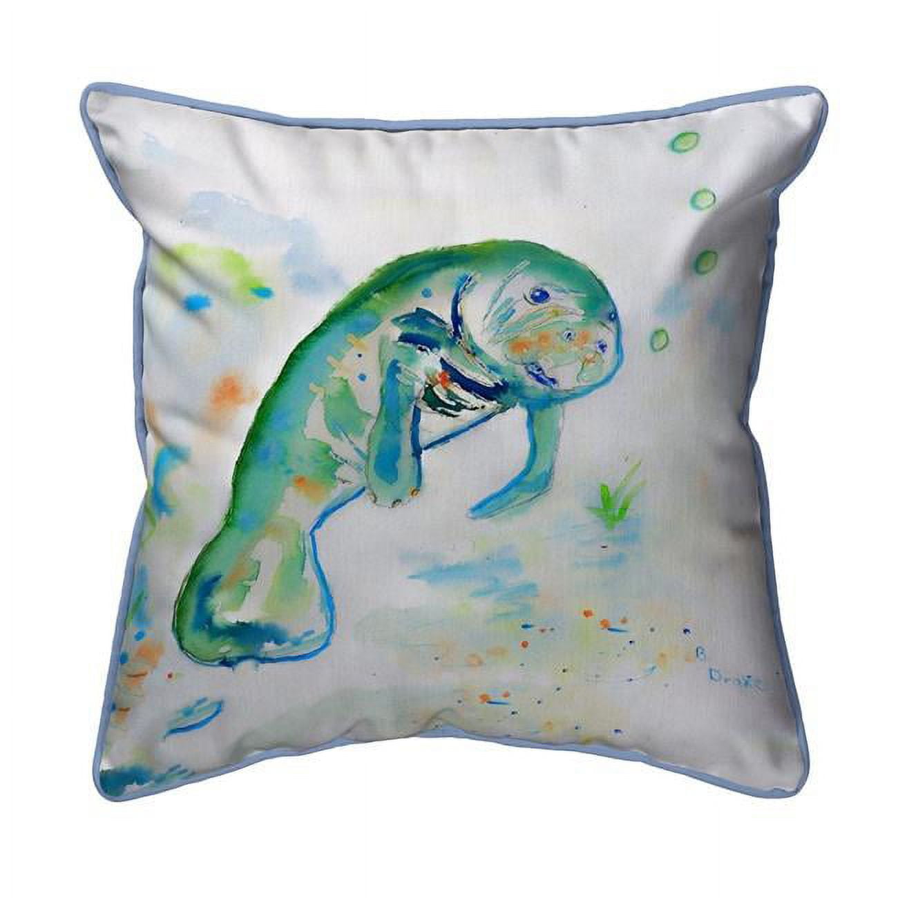 12 x 12 in. Betsys Manatee Small Indoor & Outdoor Pillow