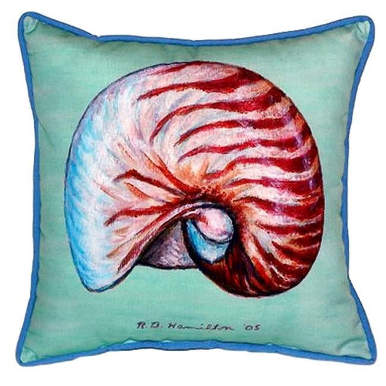 12 x 12 in. Nautilus Shell Teal Small Indoor & Outdoor Pillow