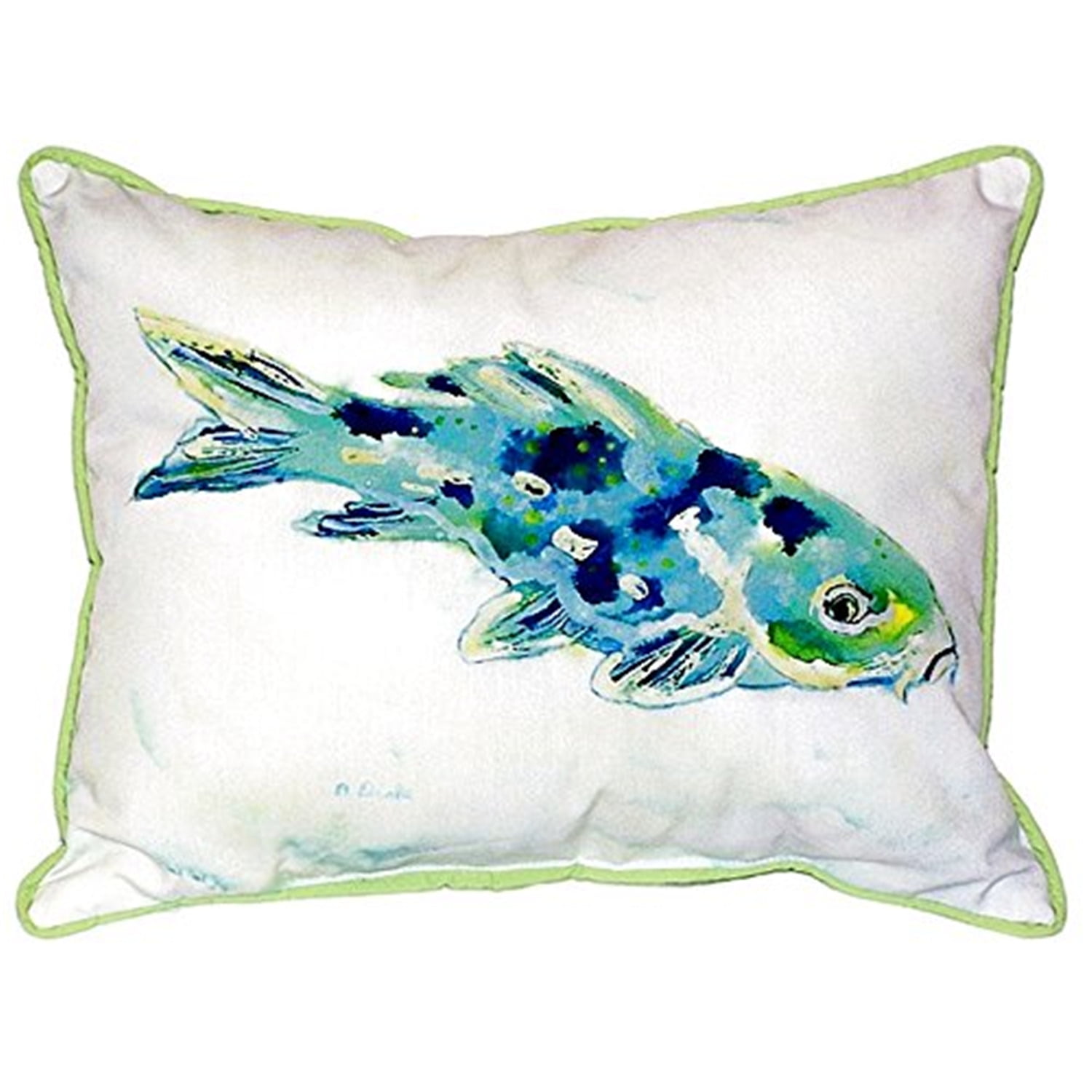 11 x 14 in. Blue Koi Small Indoor & Outdoor Pillow