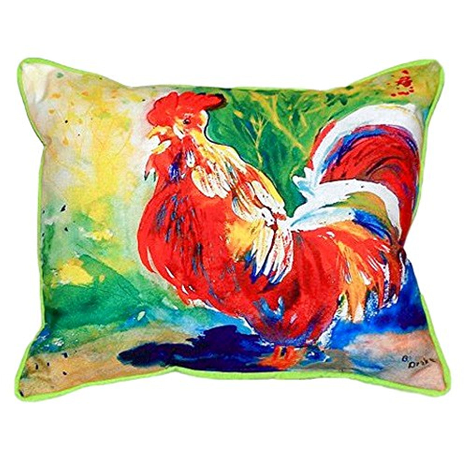 11 x 14 in. Red Rooster Small Indoor & Outdoor Pillow