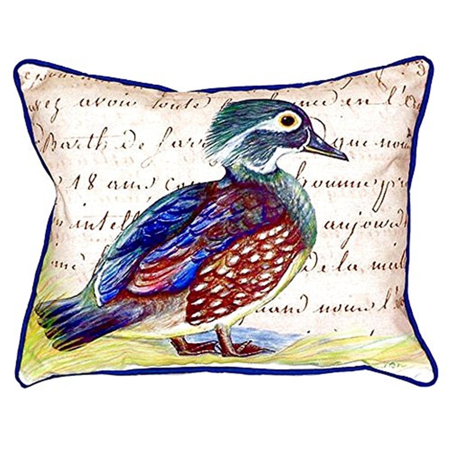 11 x 14 in. Female Wood Duck Script Small Indoor & Outdoor Pillow