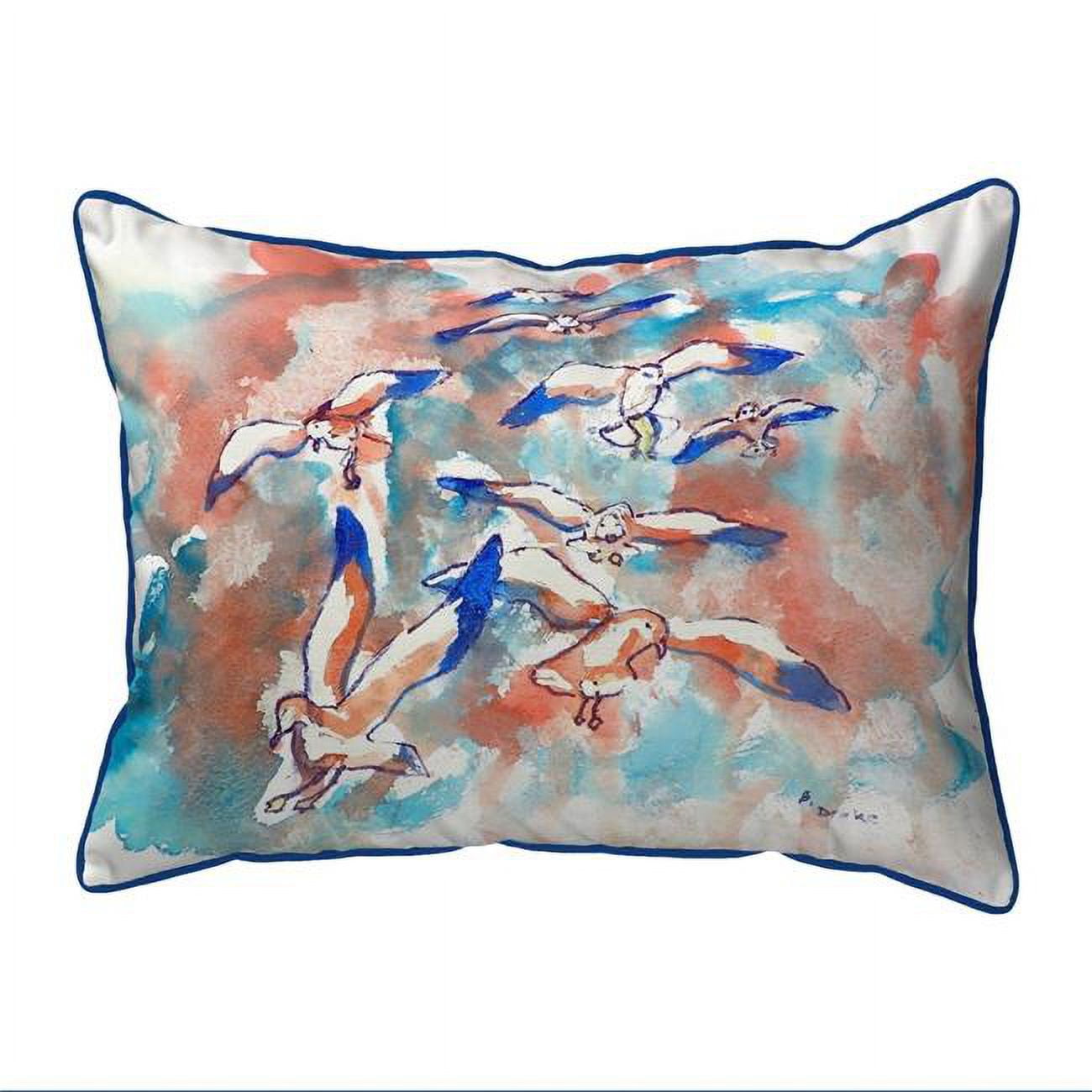 11 x 14 in. Gulls Flocking Small Indoor & Outdoor Pillow