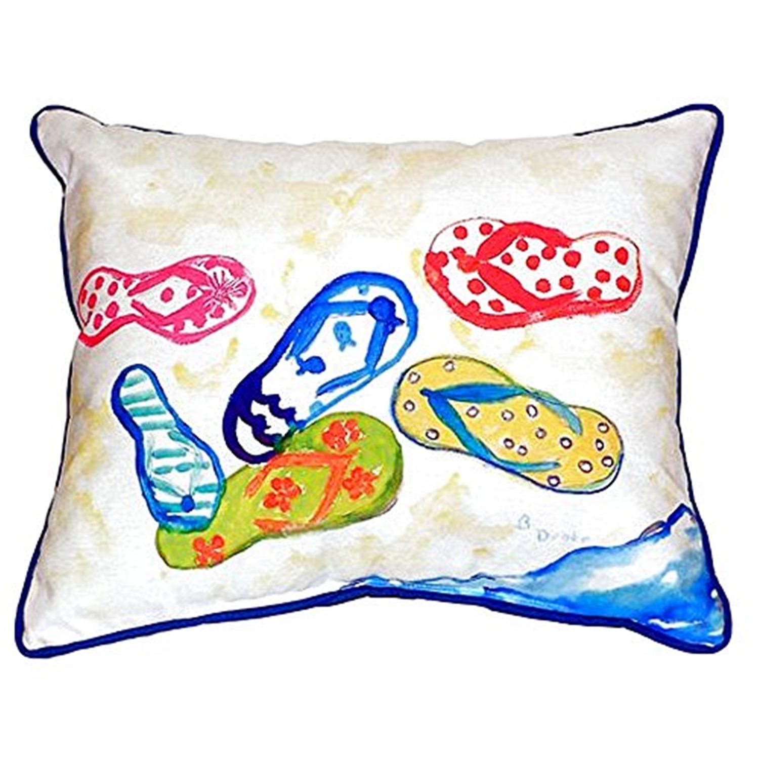 12 x 12 in. Six Flip Flops Small Indoor & Outdoor Pillow