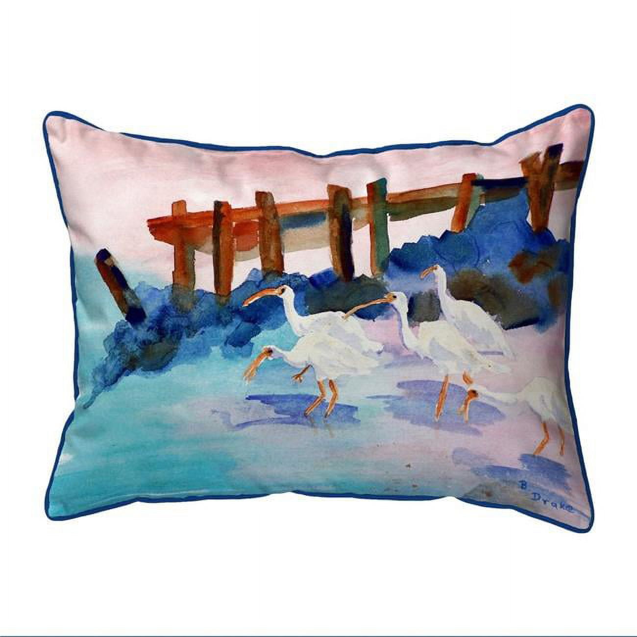 11 x 14 in. White Ibises Small Indoor & Outdoor Pillow