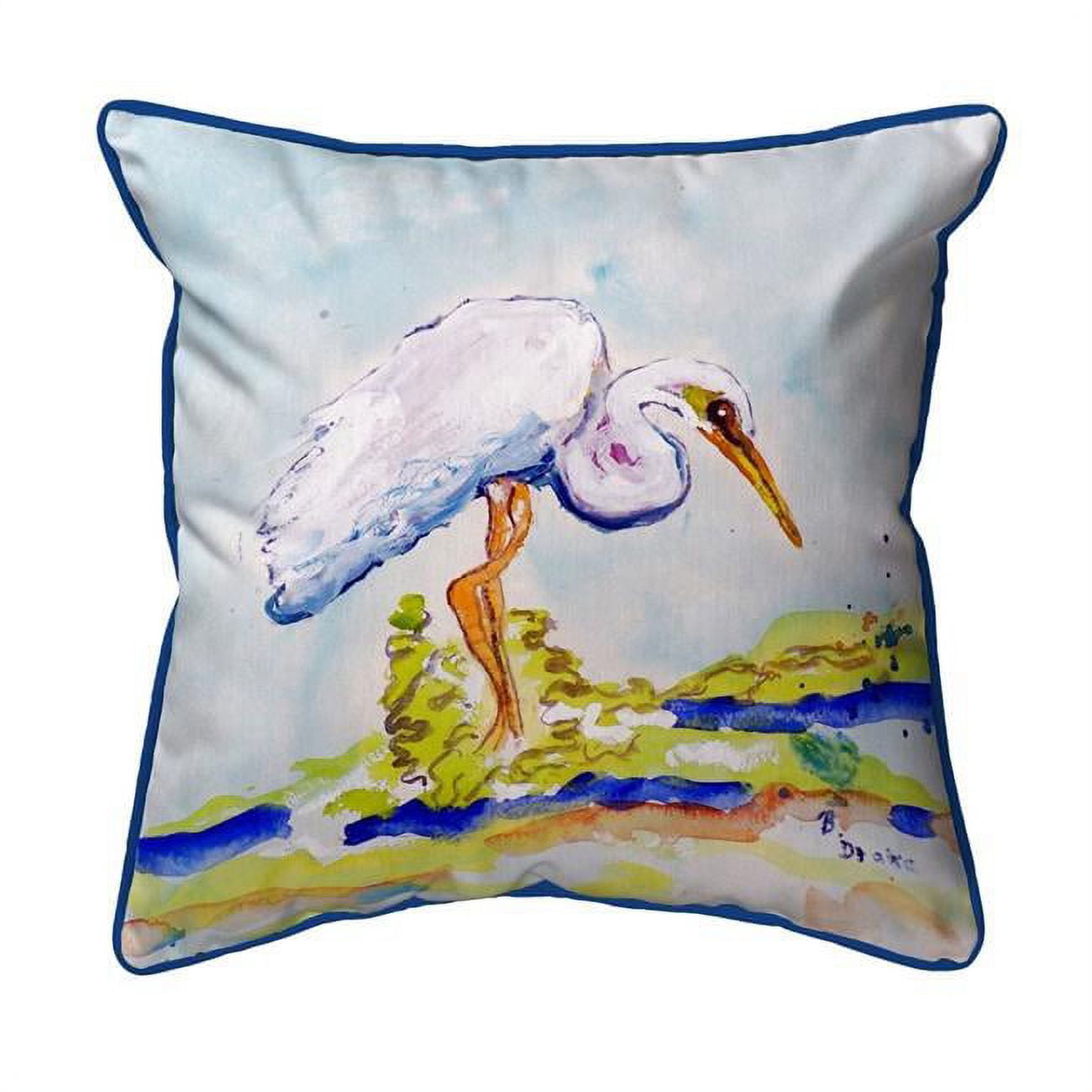 12 x 12 in. Betsys Egret Small Indoor & Outdoor Pillow