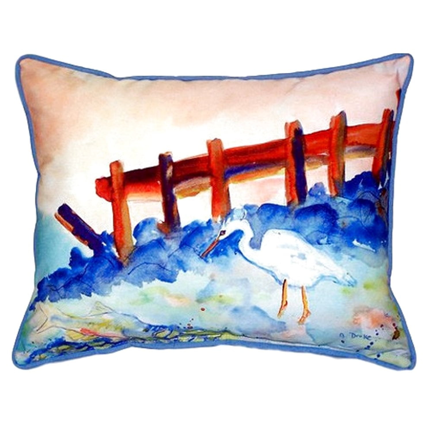 11 x 14 in. Great White Heron Small Indoor & Outdoor Pillow