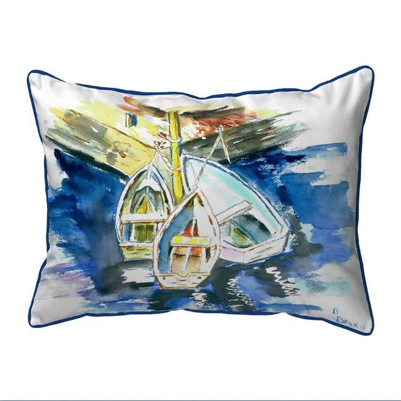 11 x 14 in. Three Row Boats Small Indoor & Outdoor Pillow