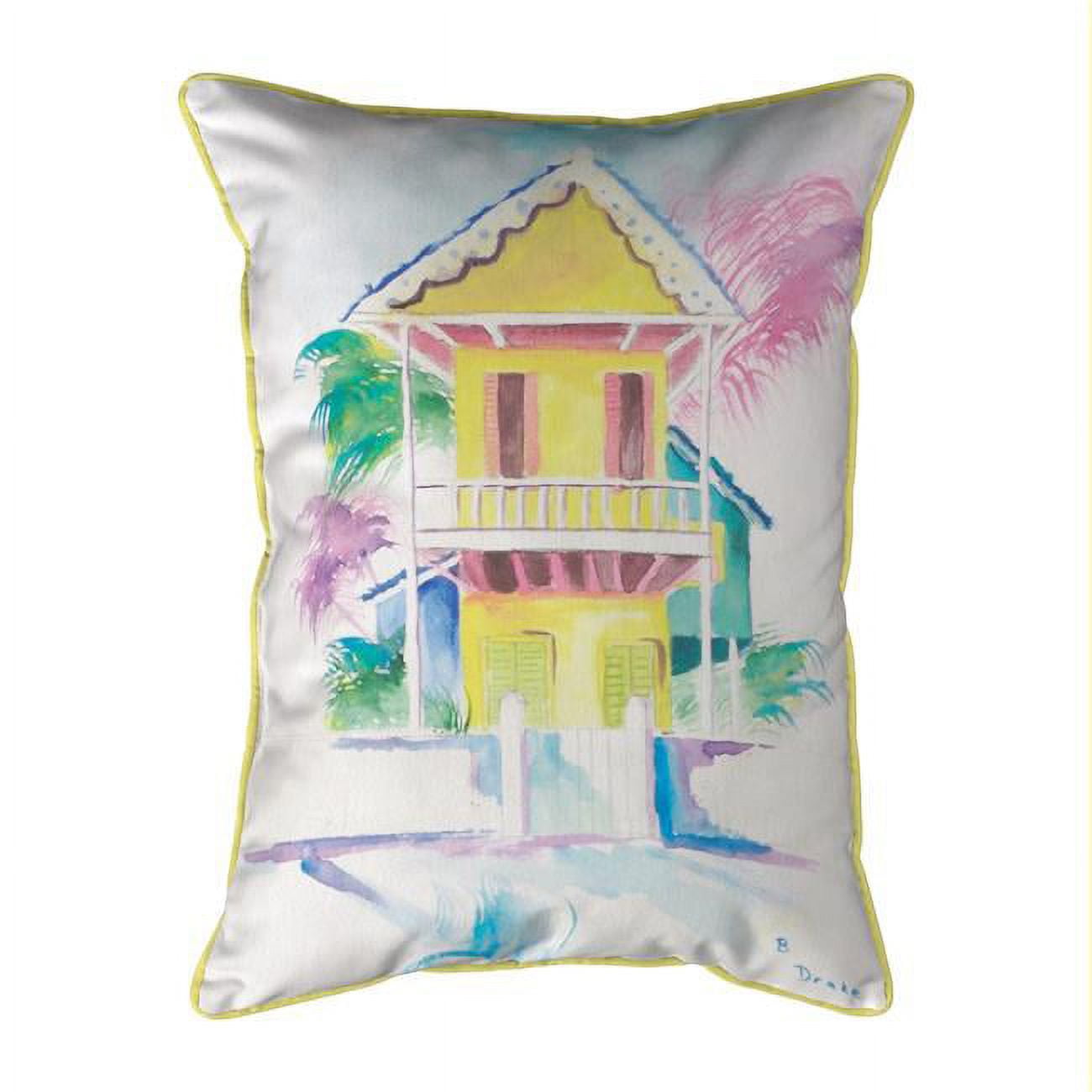 11 x 14 in. W. Palm Hut Yellow Small Indoor & Outdoor Pillow