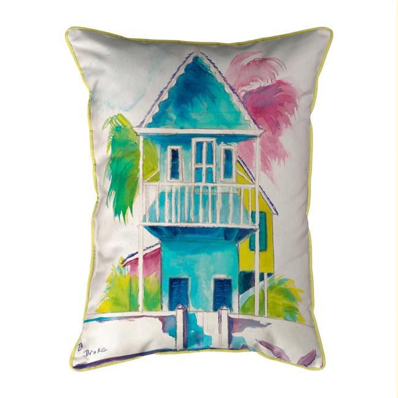 11 x 14 in. W. Palm Hut Blue Small Indoor & Outdoor Pillow