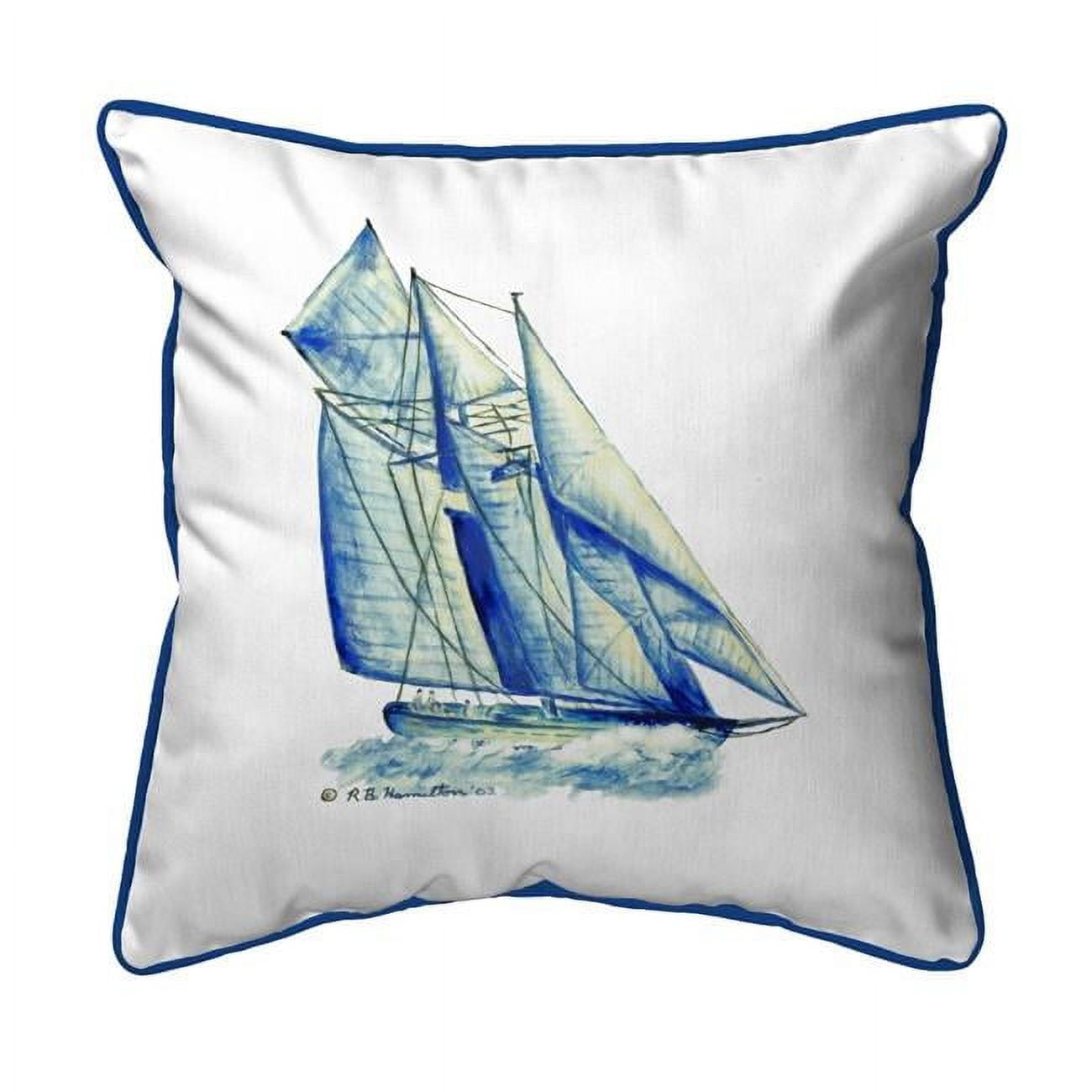 12 x 12 in. Blue Sailboat Small Indoor & Outdoor Pillow
