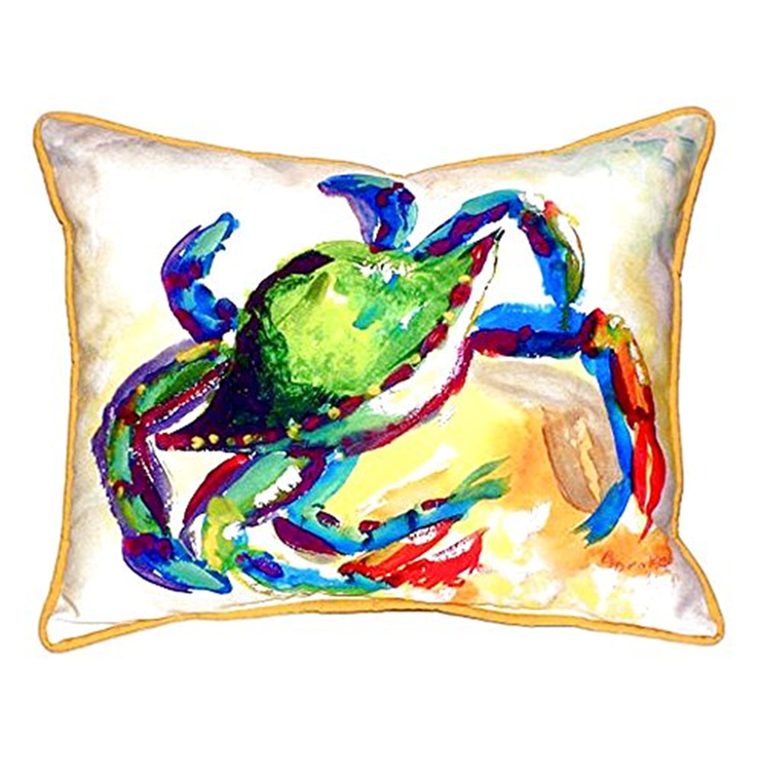 11 x 14 in. Teal Crab Small Indoor & Outdoor Pillow