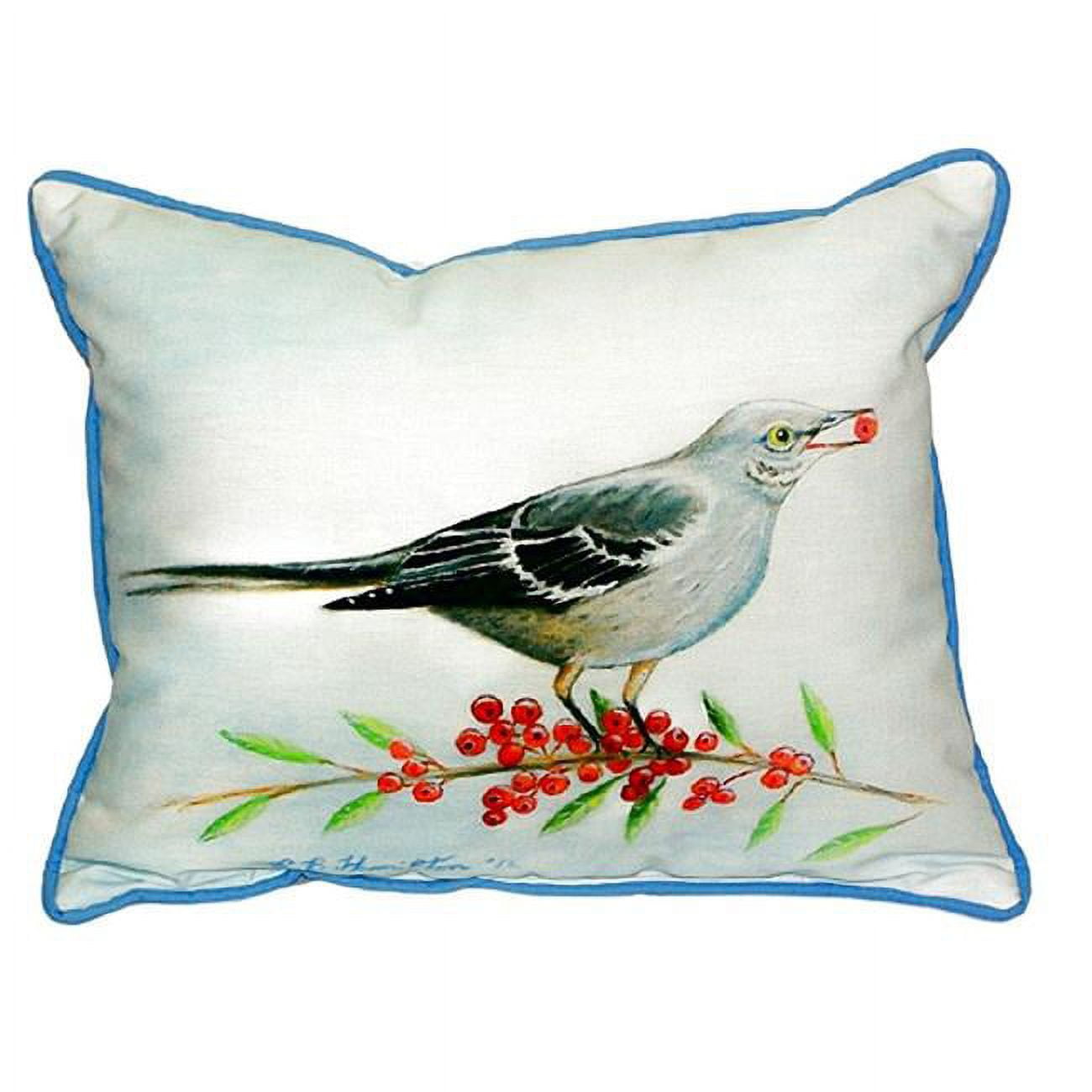 11 x 14 in. Mockingbird & Berries Small Indoor & Outdoor Pillow
