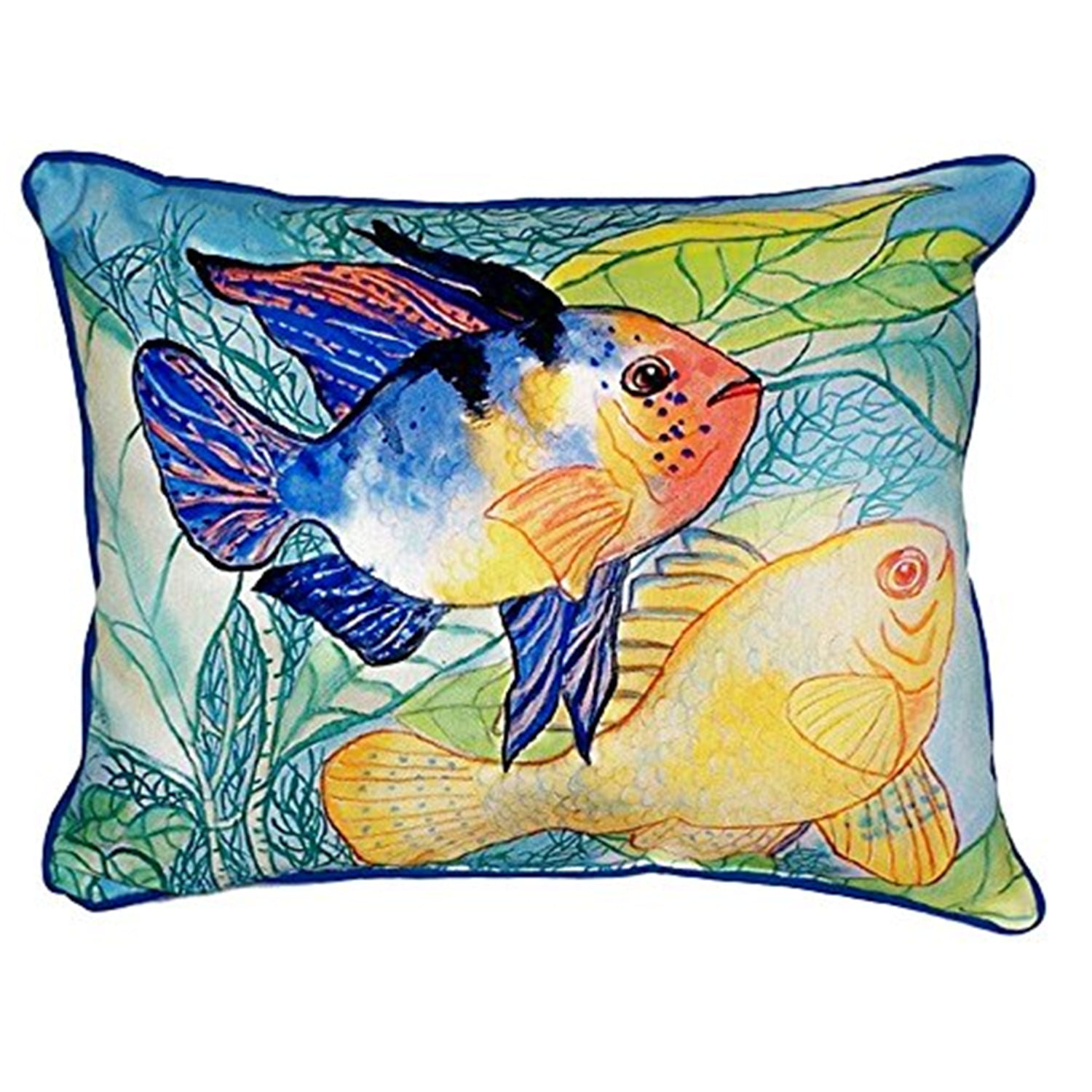 11 x 14 in. Betsys Two Fish Small Indoor & Outdoor Pillow