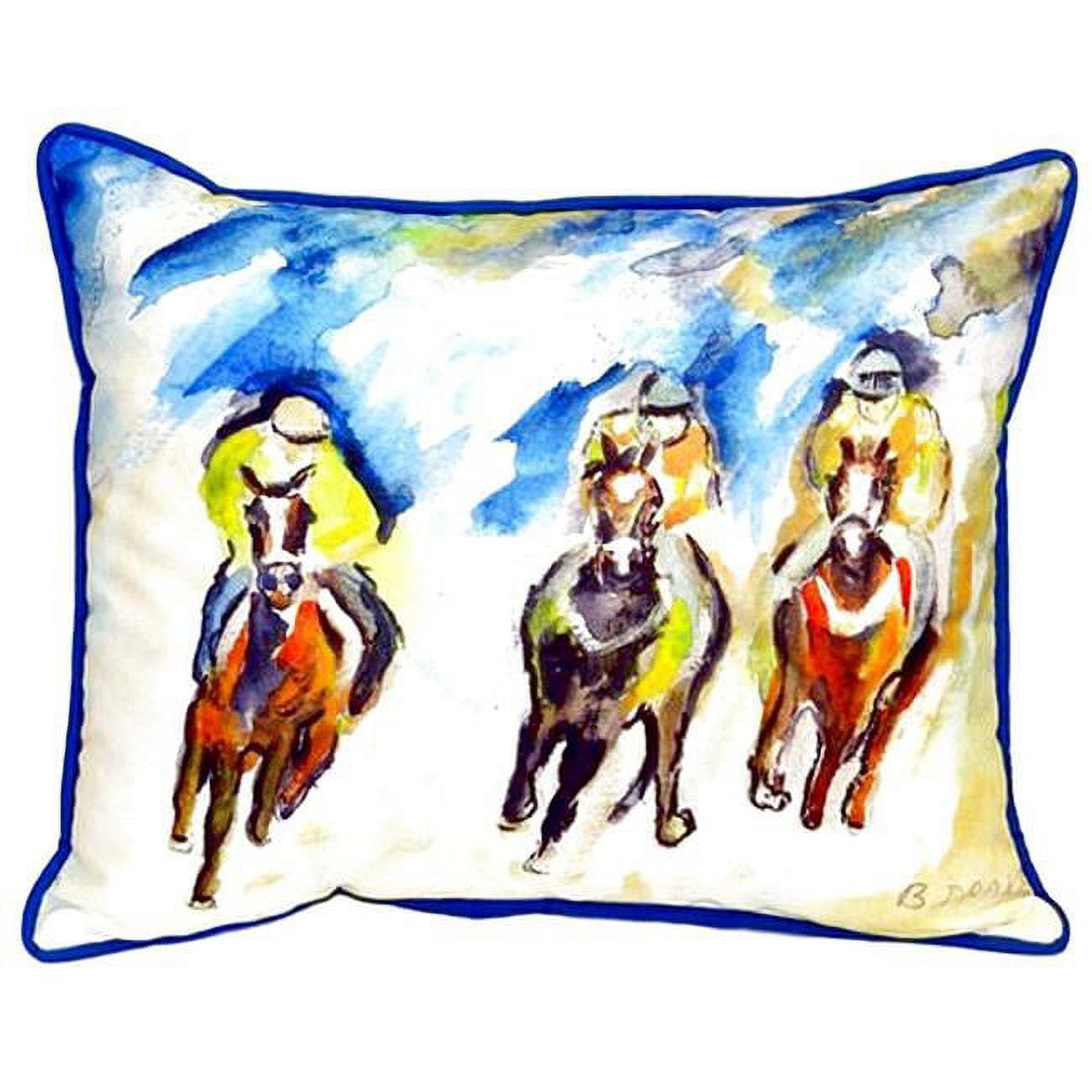 11 x 14 in. Three Racing Small Indoor & Outdoor Pillow