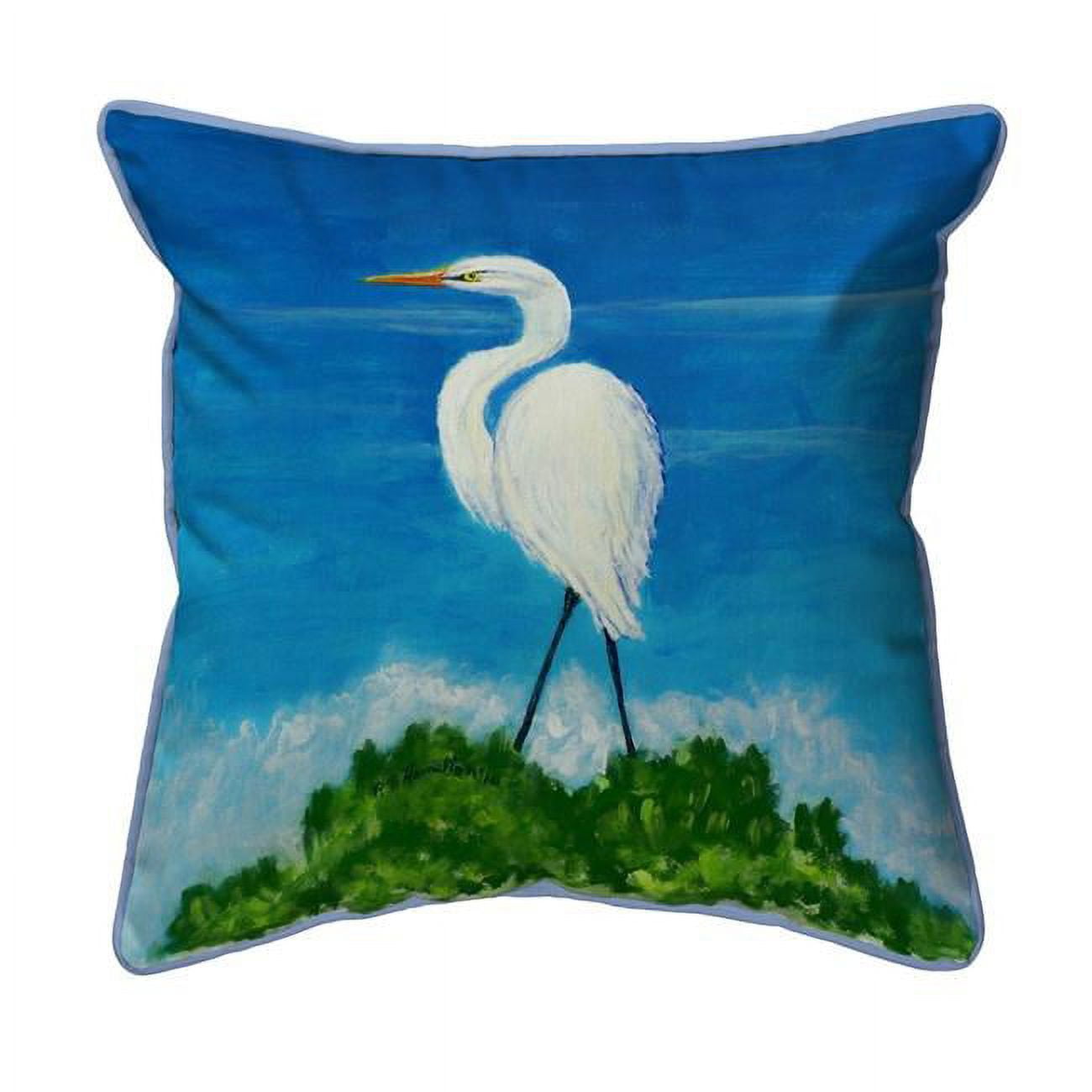 12 x 12 in. Great Egret Small Indoor & Outdoor Pillow