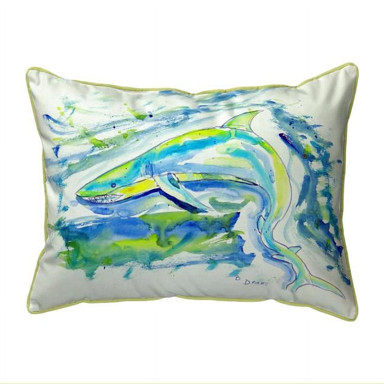 11 x 14 in. Green Shark Small Indoor & Outdoor Pillow