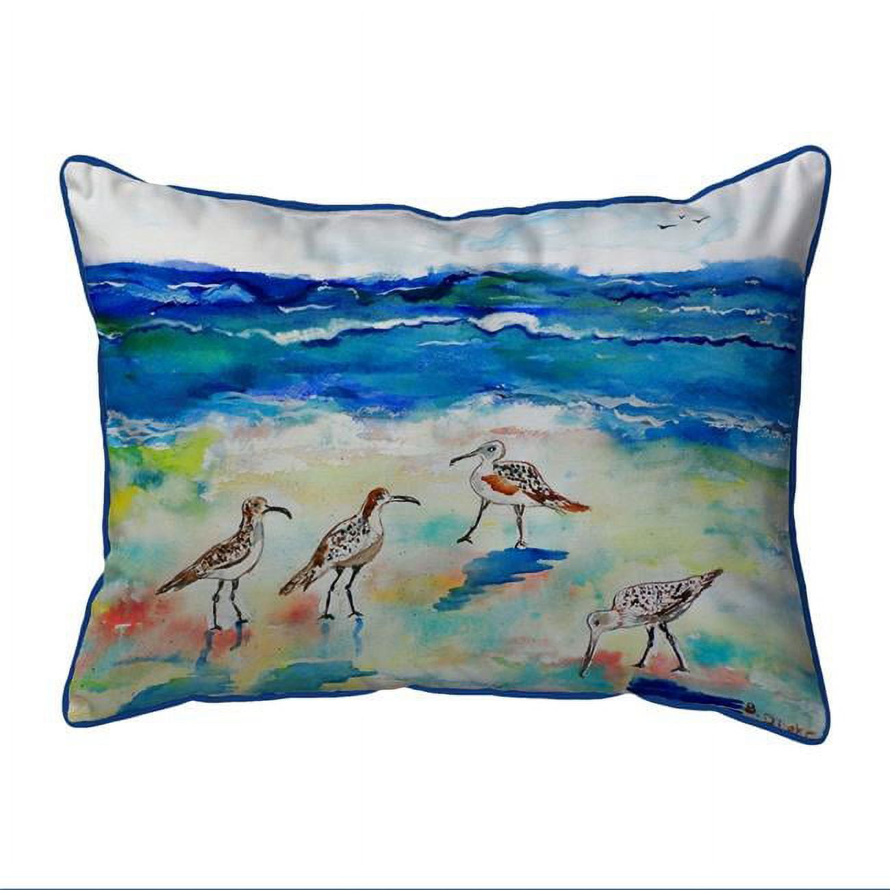 11 x 14 in. Betsys Sandpipers Small Indoor & Outdoor Pillow